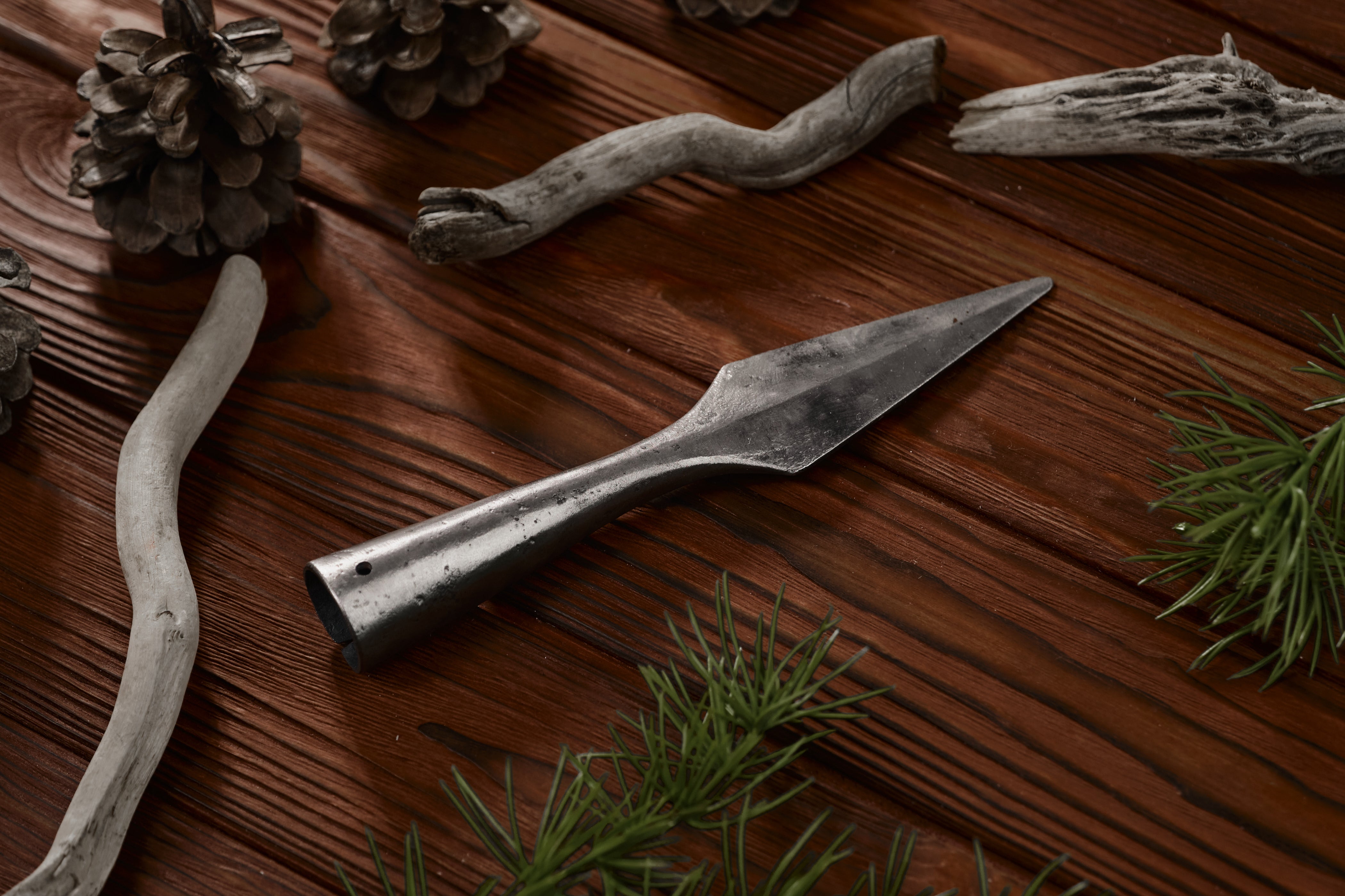 Hand forged spear head