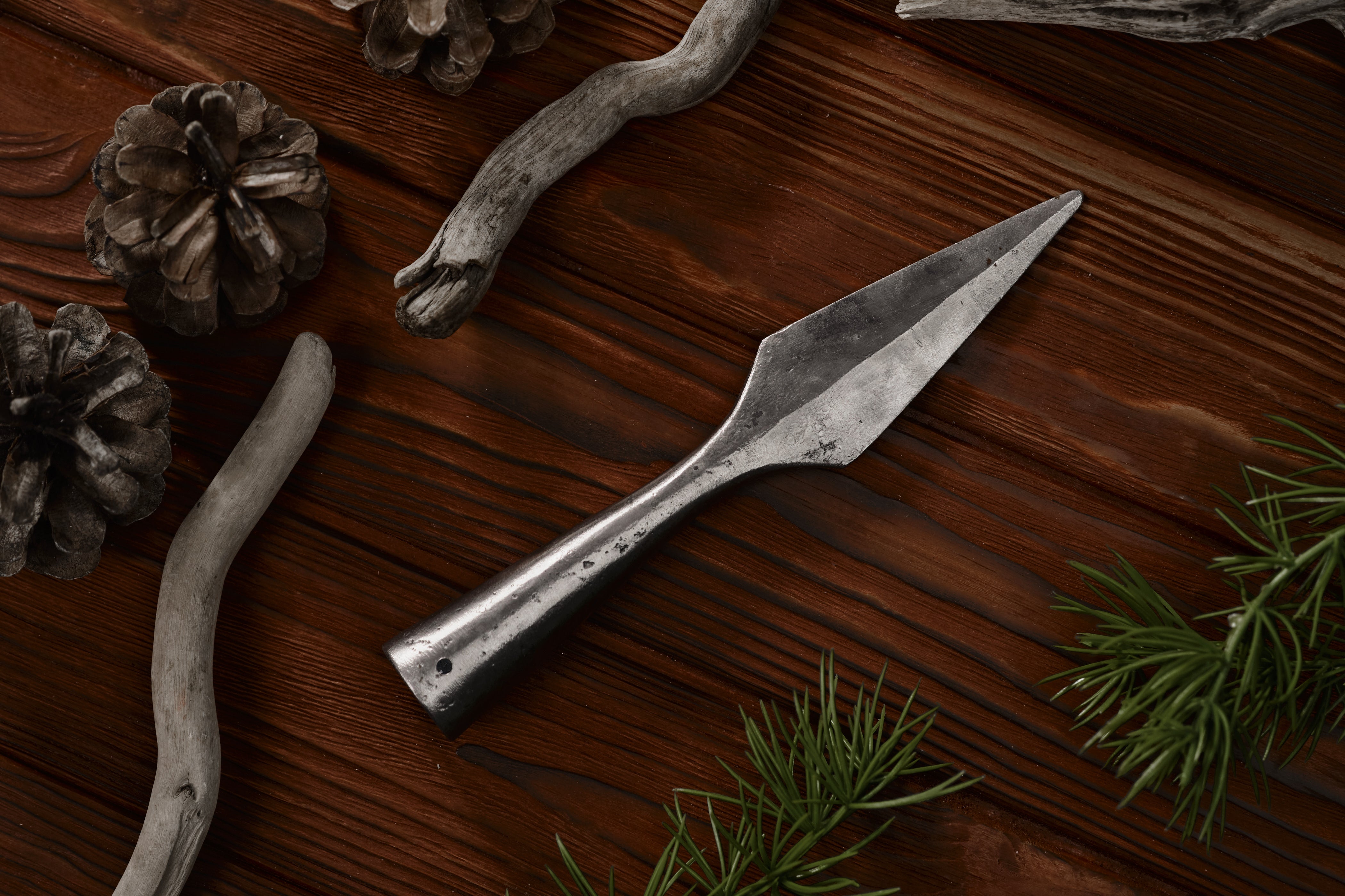 Hand forged spear head