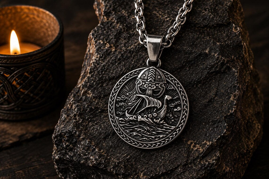 Viking ship pendant