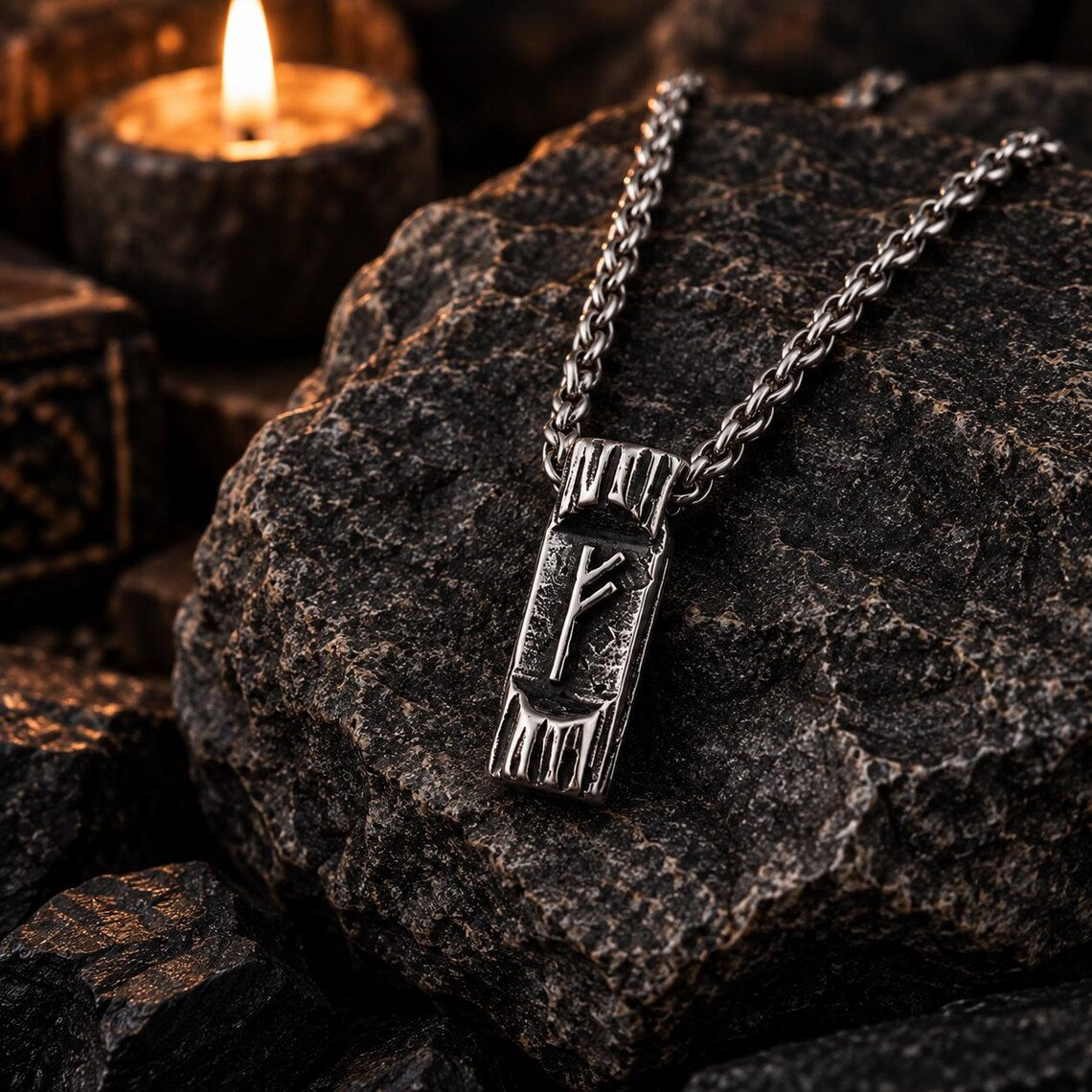 Fehu rune pendant