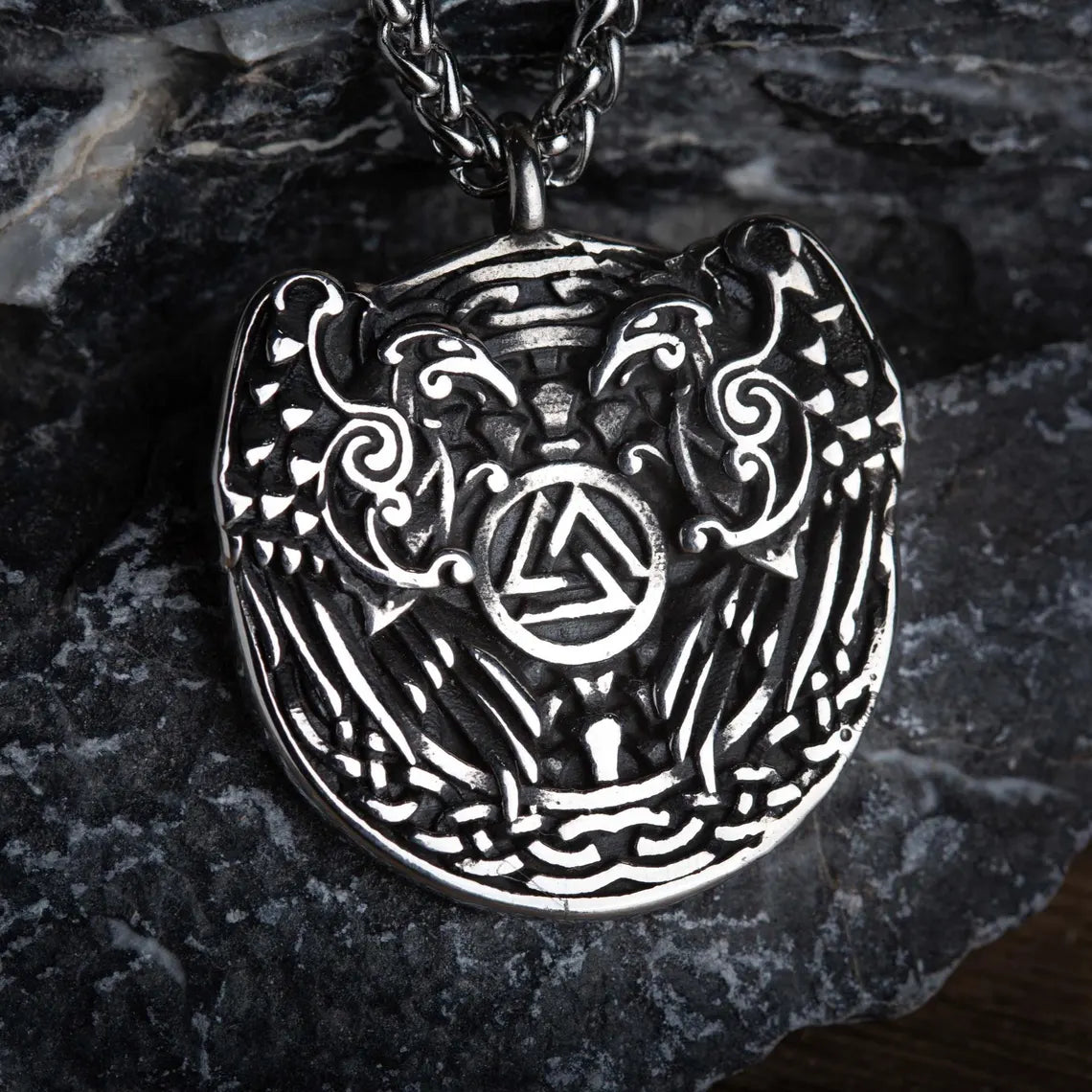 Viking raven necklace