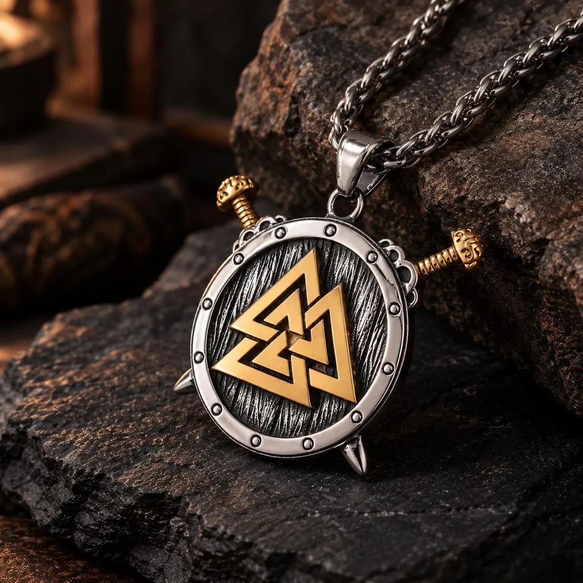 Viking Valknut necklace