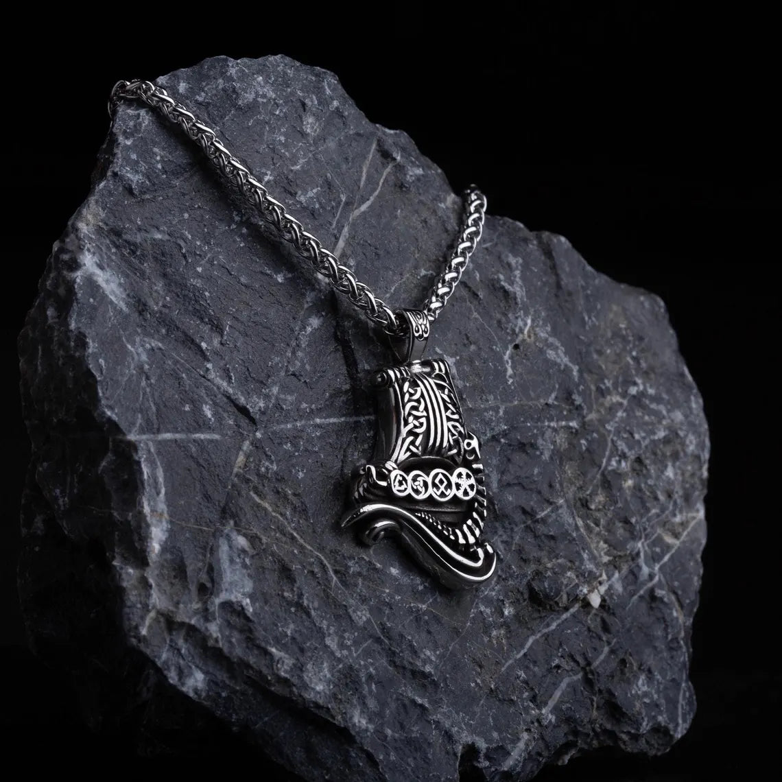 Viking ship necklace