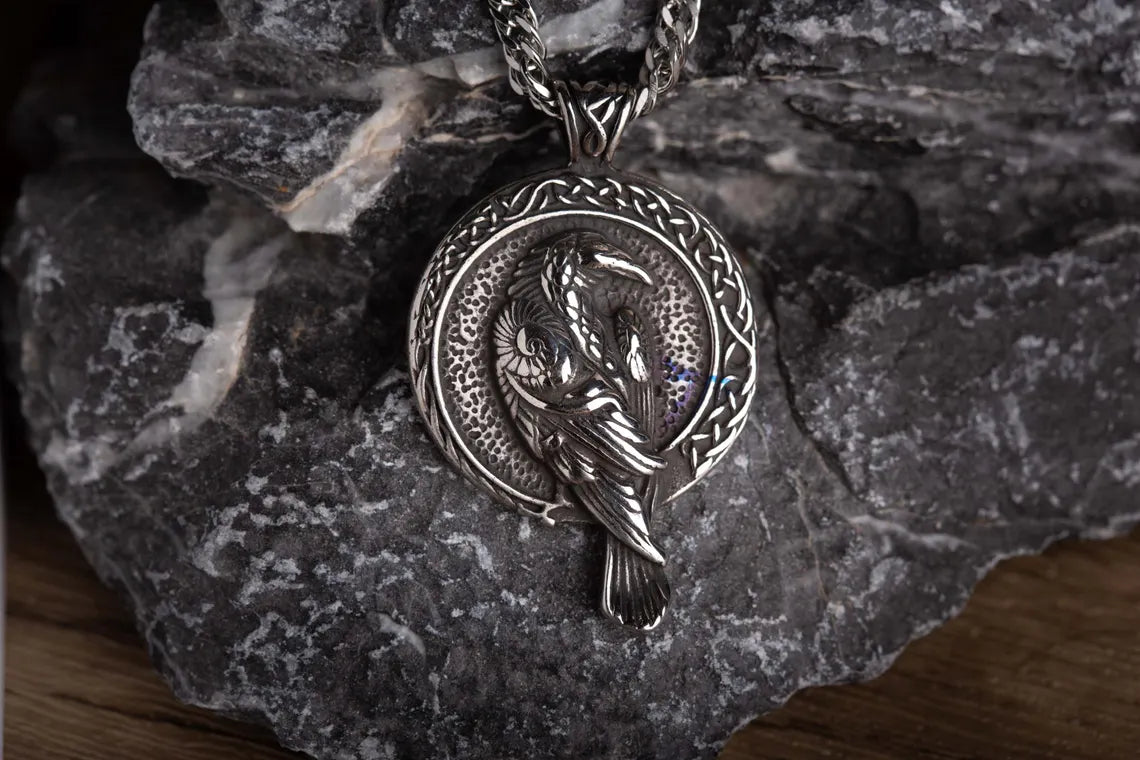 Scandinavian Raven Pendant