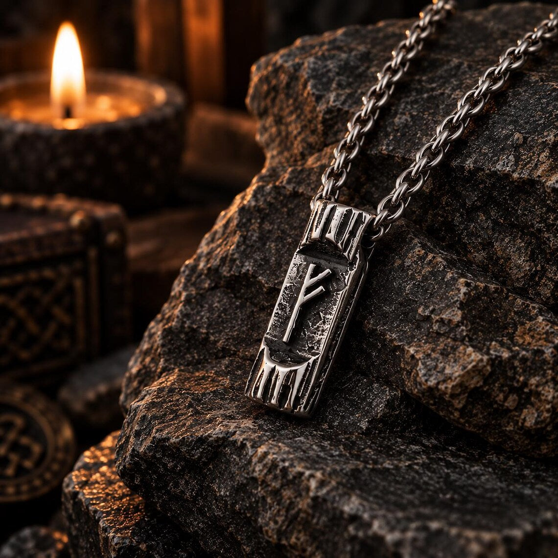 Fehu rune pendant