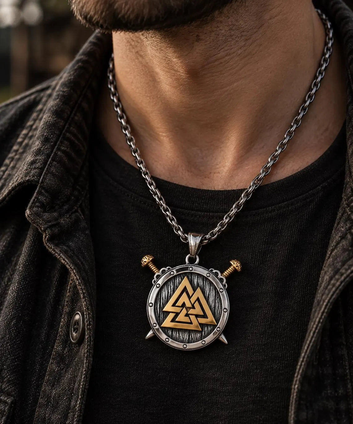 Viking Valknut necklace