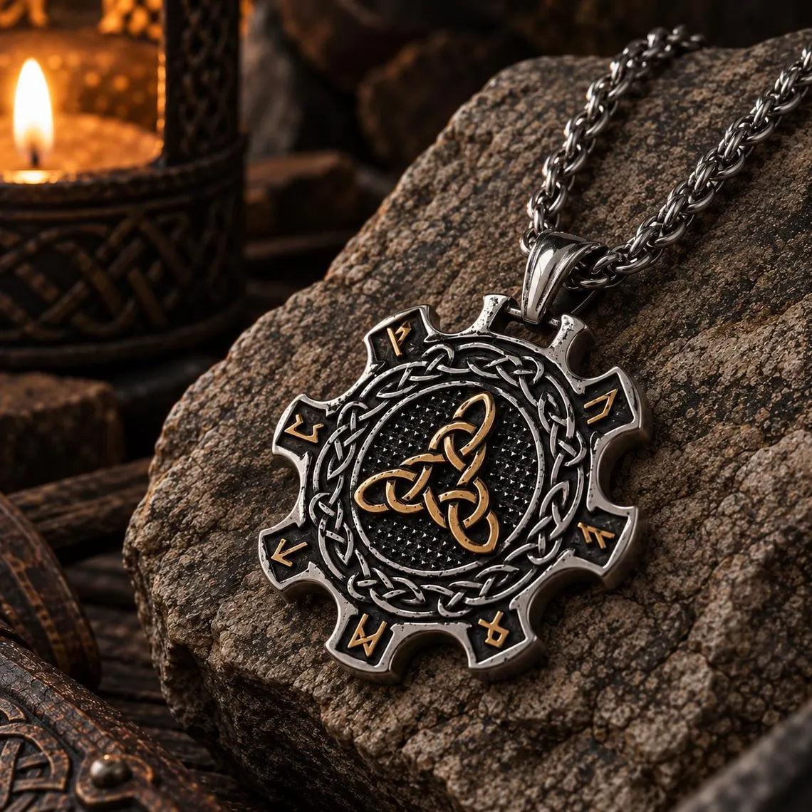 Viking triquetra necklace