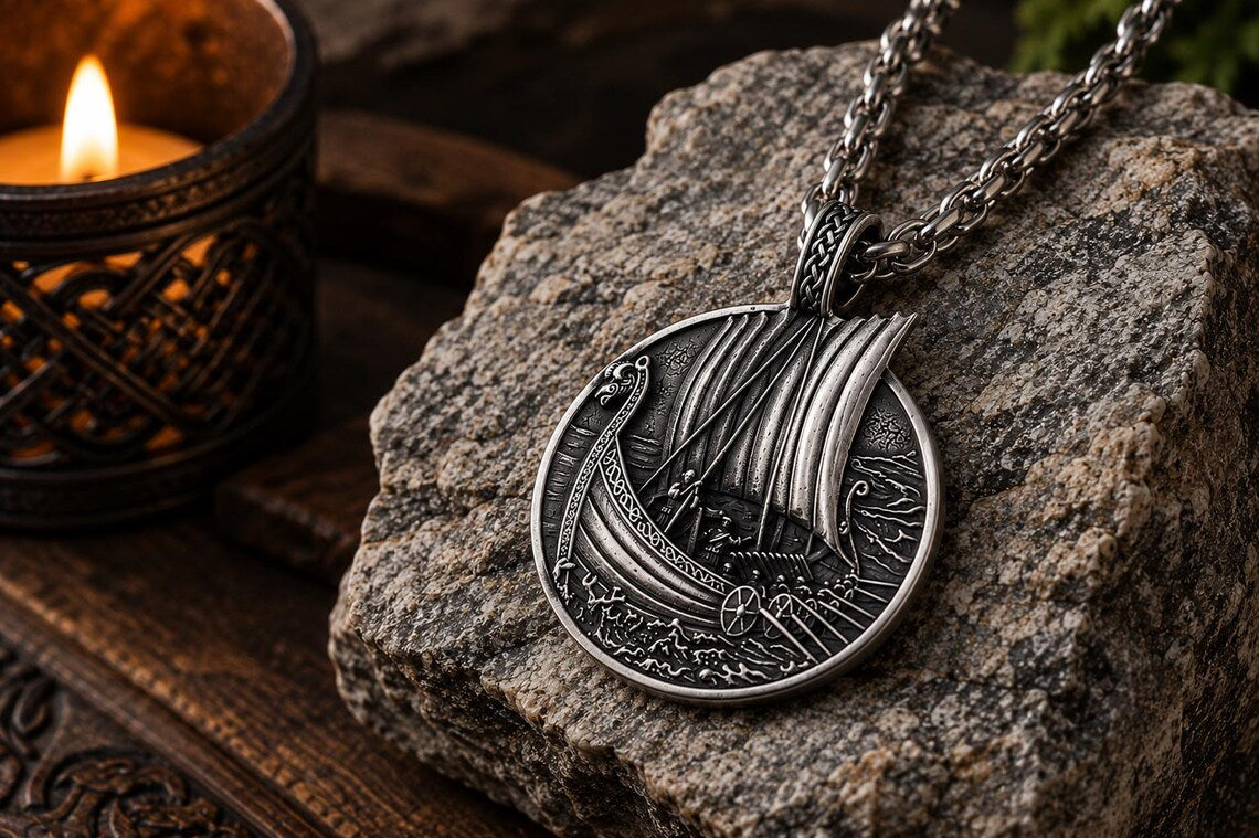 Viking ship pendant