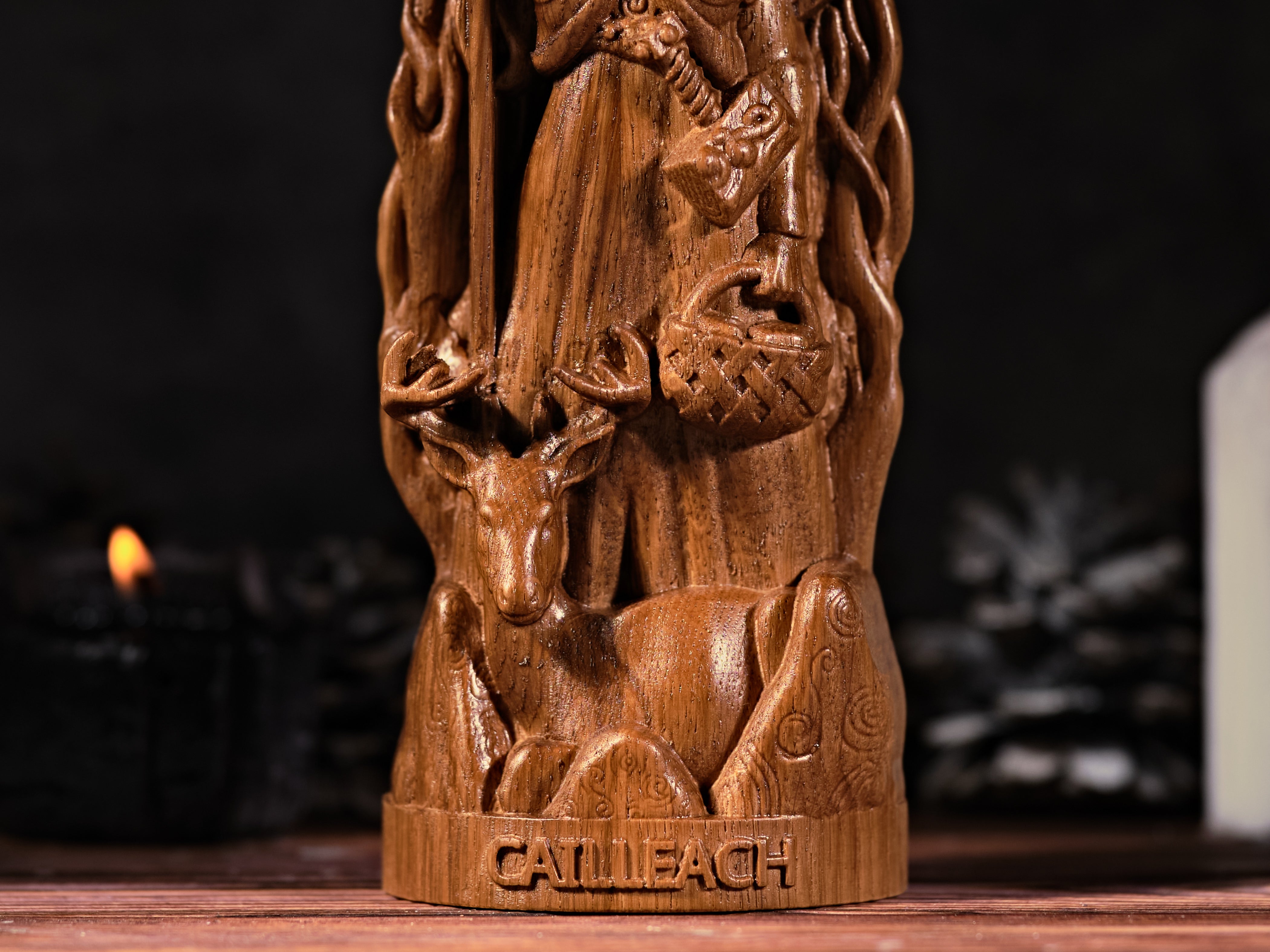 Oak Cailleach Celtic statue