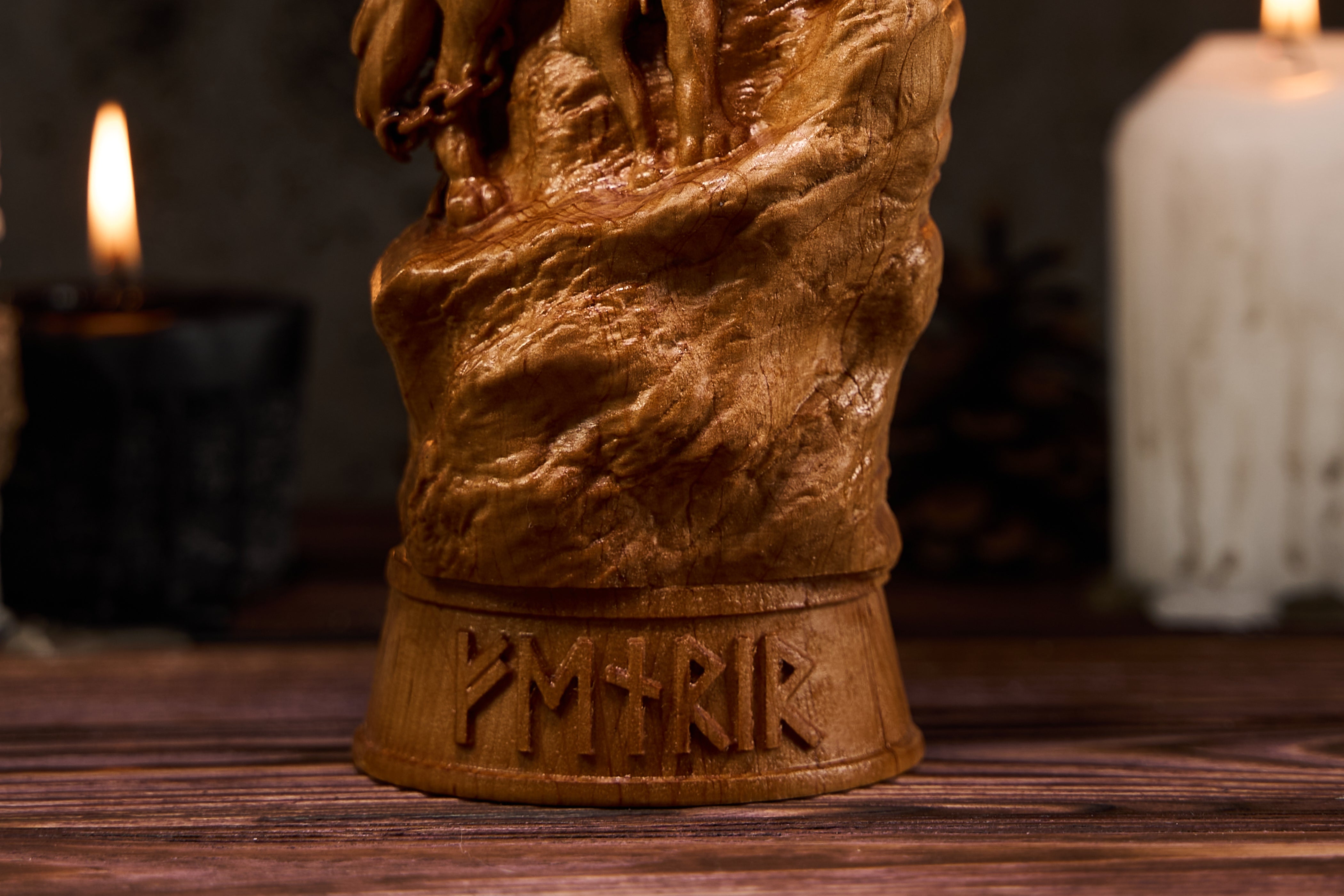 Oak Fenrir Norse Statue