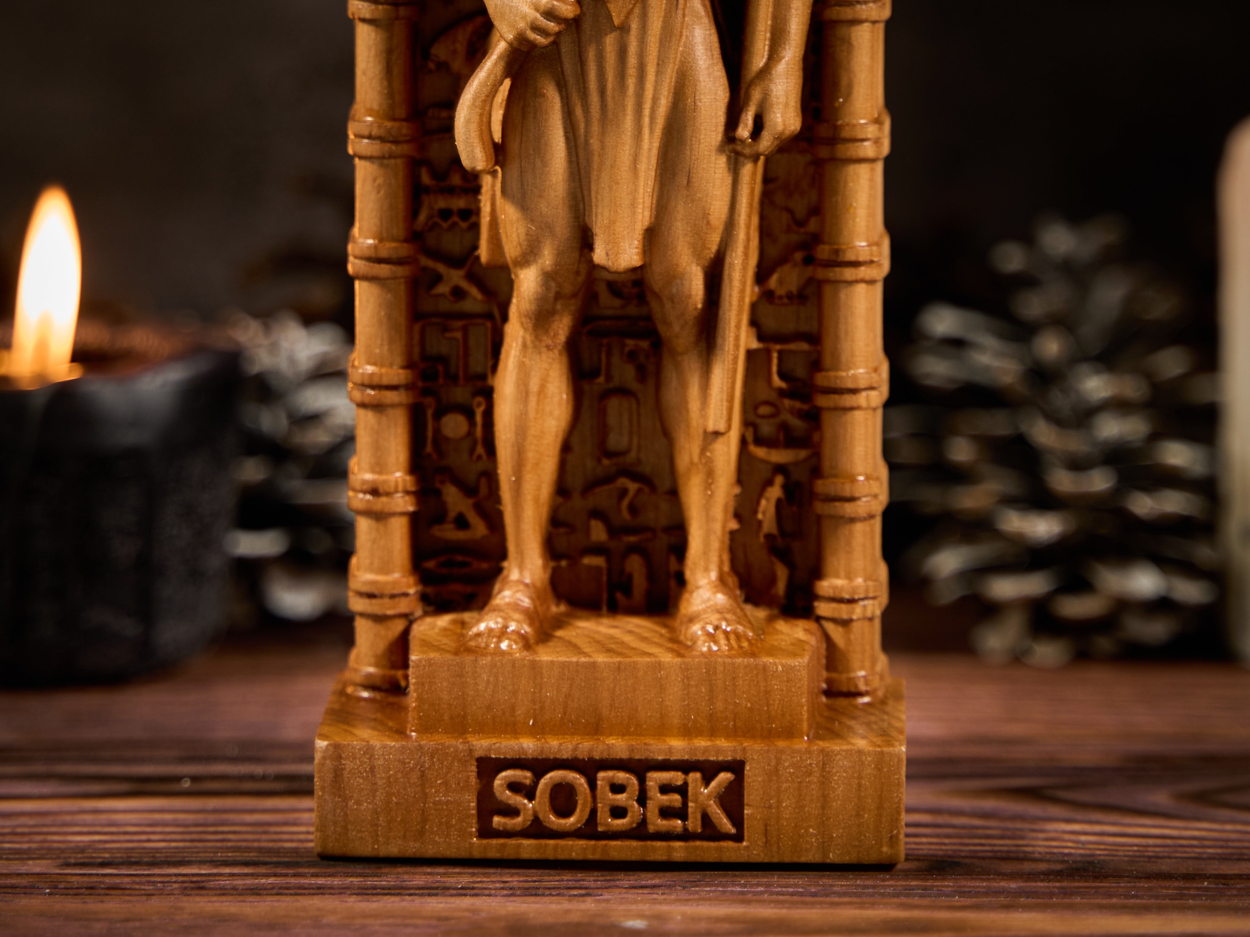 Oak Sobek Egypt Statue