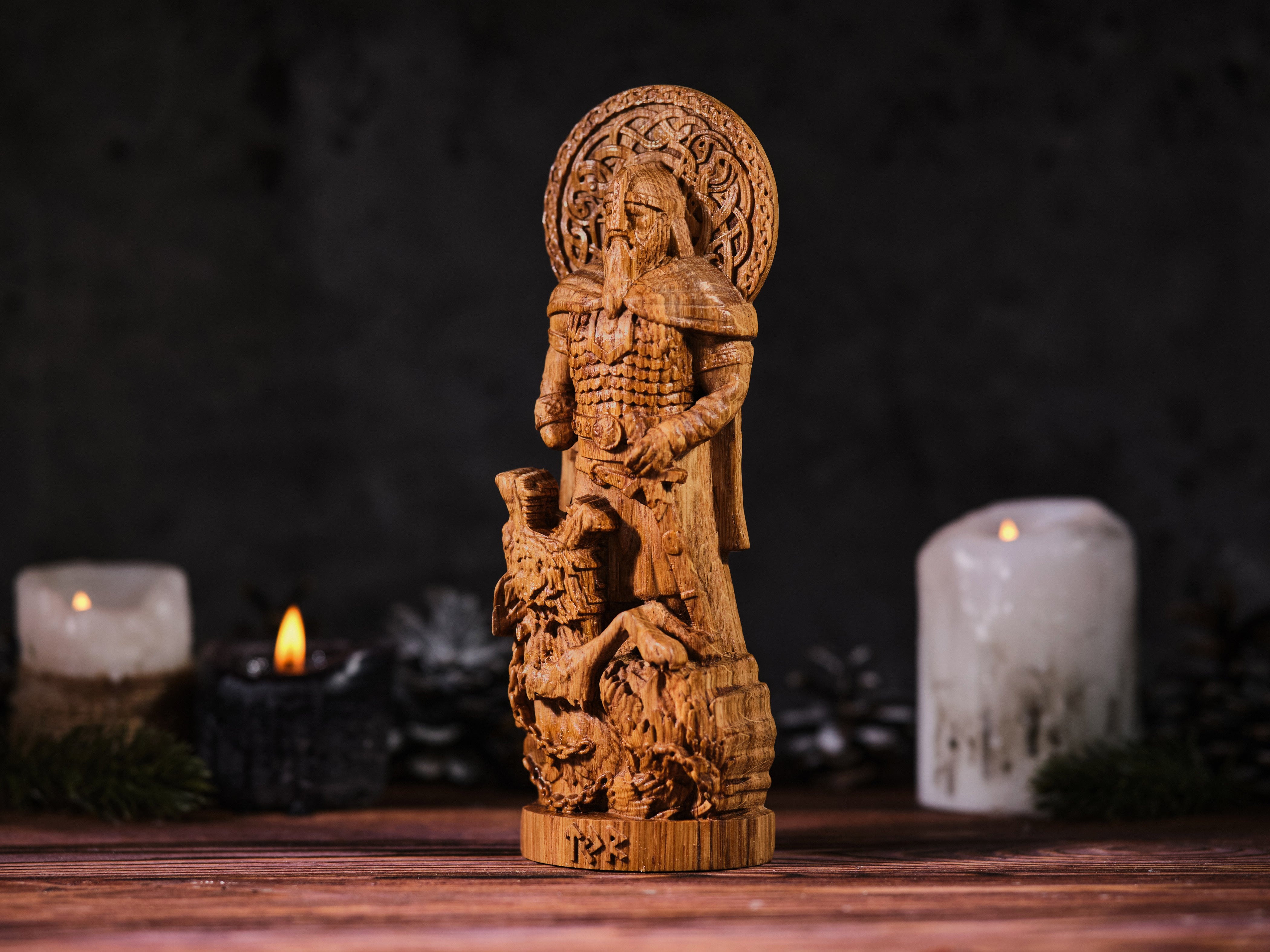 Oak Tyr Norse Statue