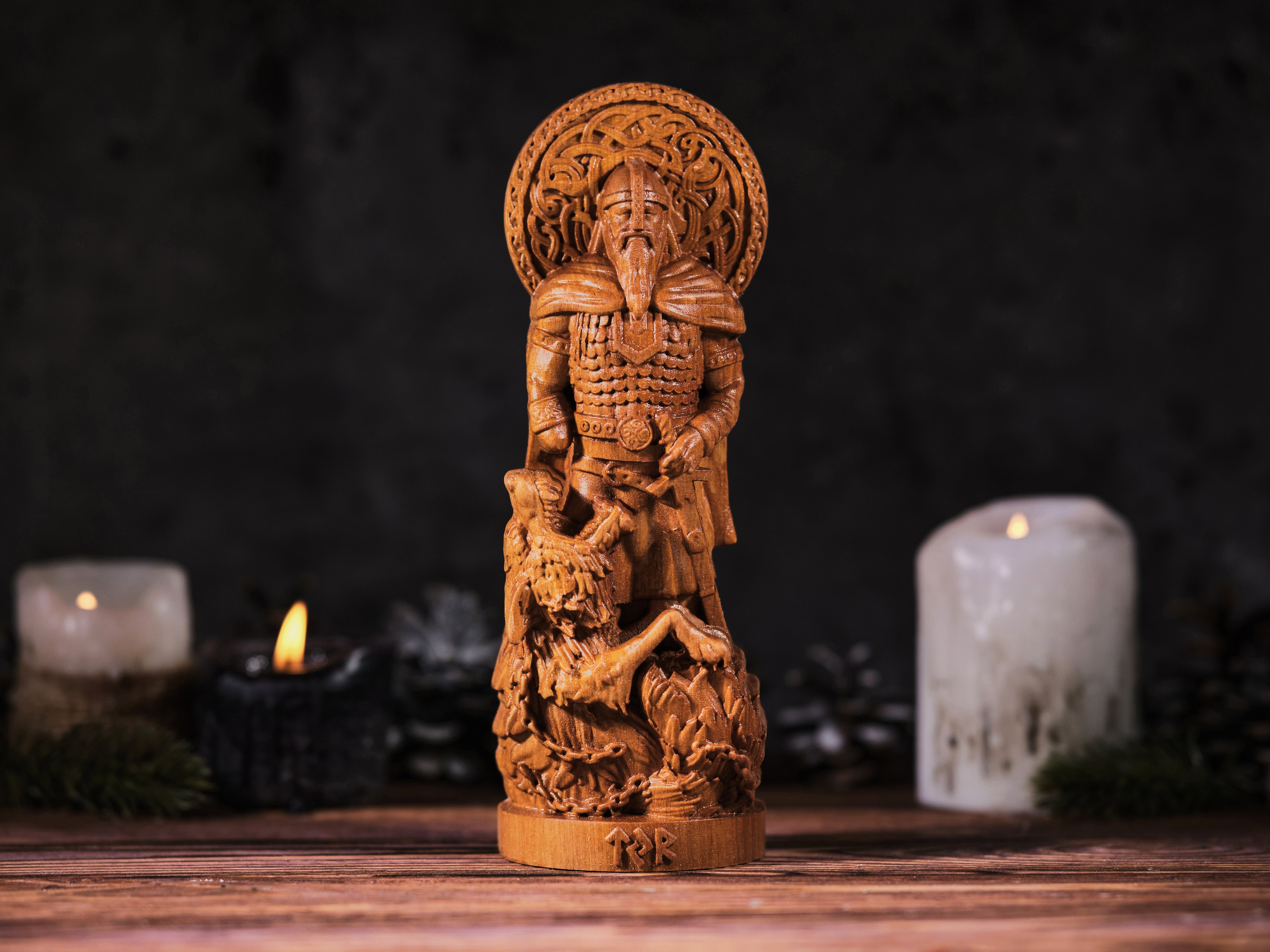 Oak Tyr Norse Statue