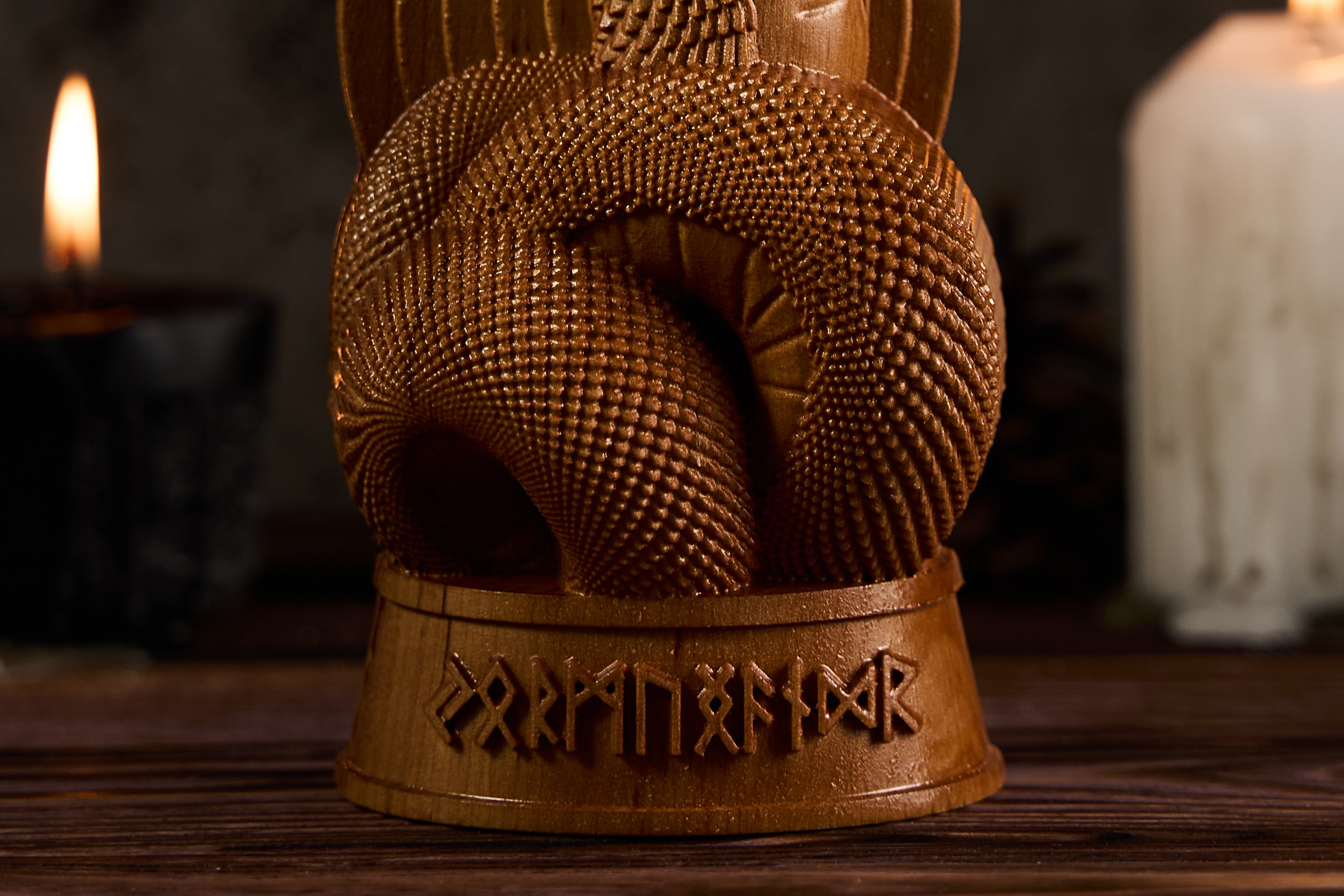 Oak Jormungandr Norse Statue