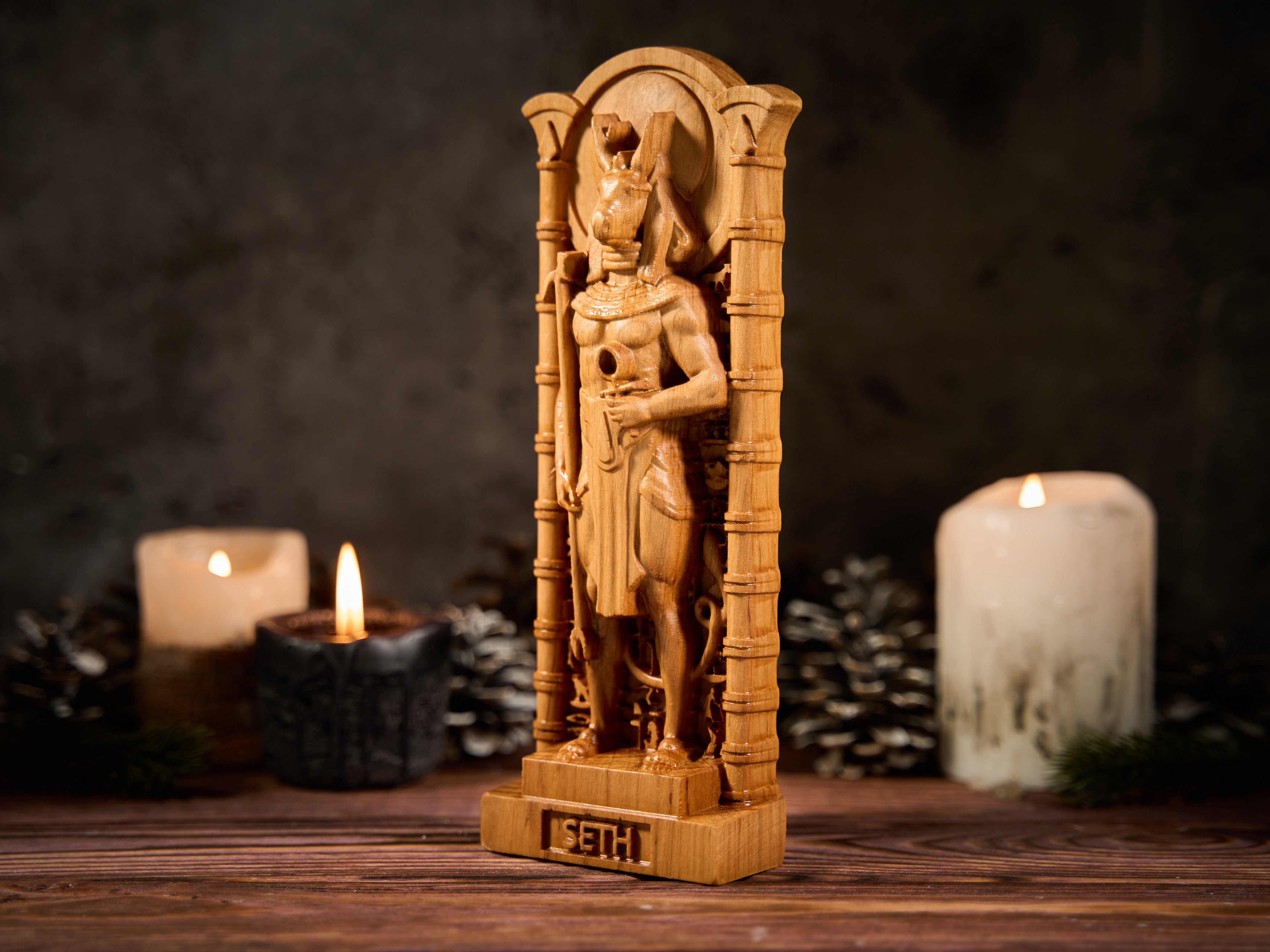 Oak Seth Egypt Statue