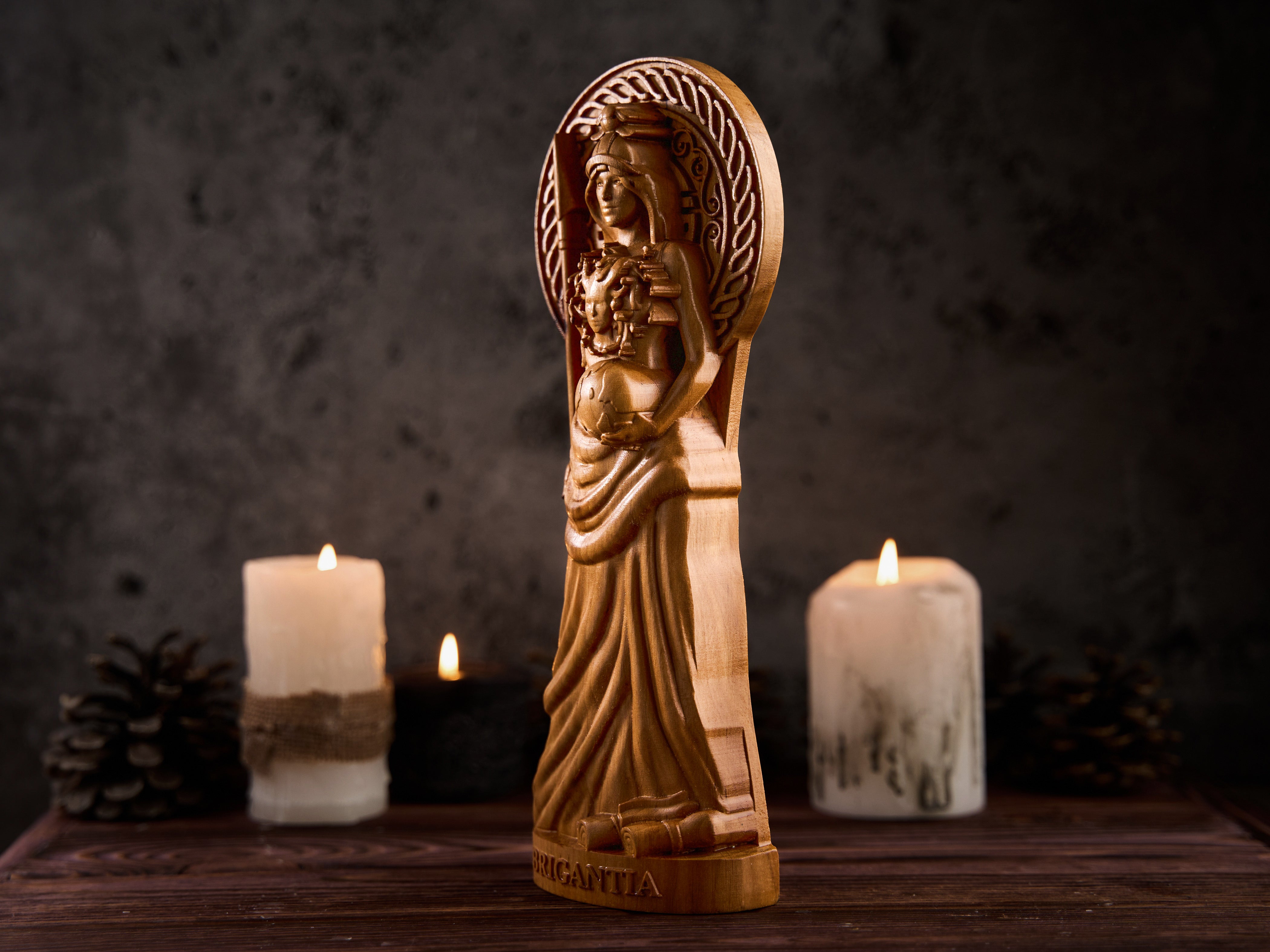 Oak Brigantia Celtic statue