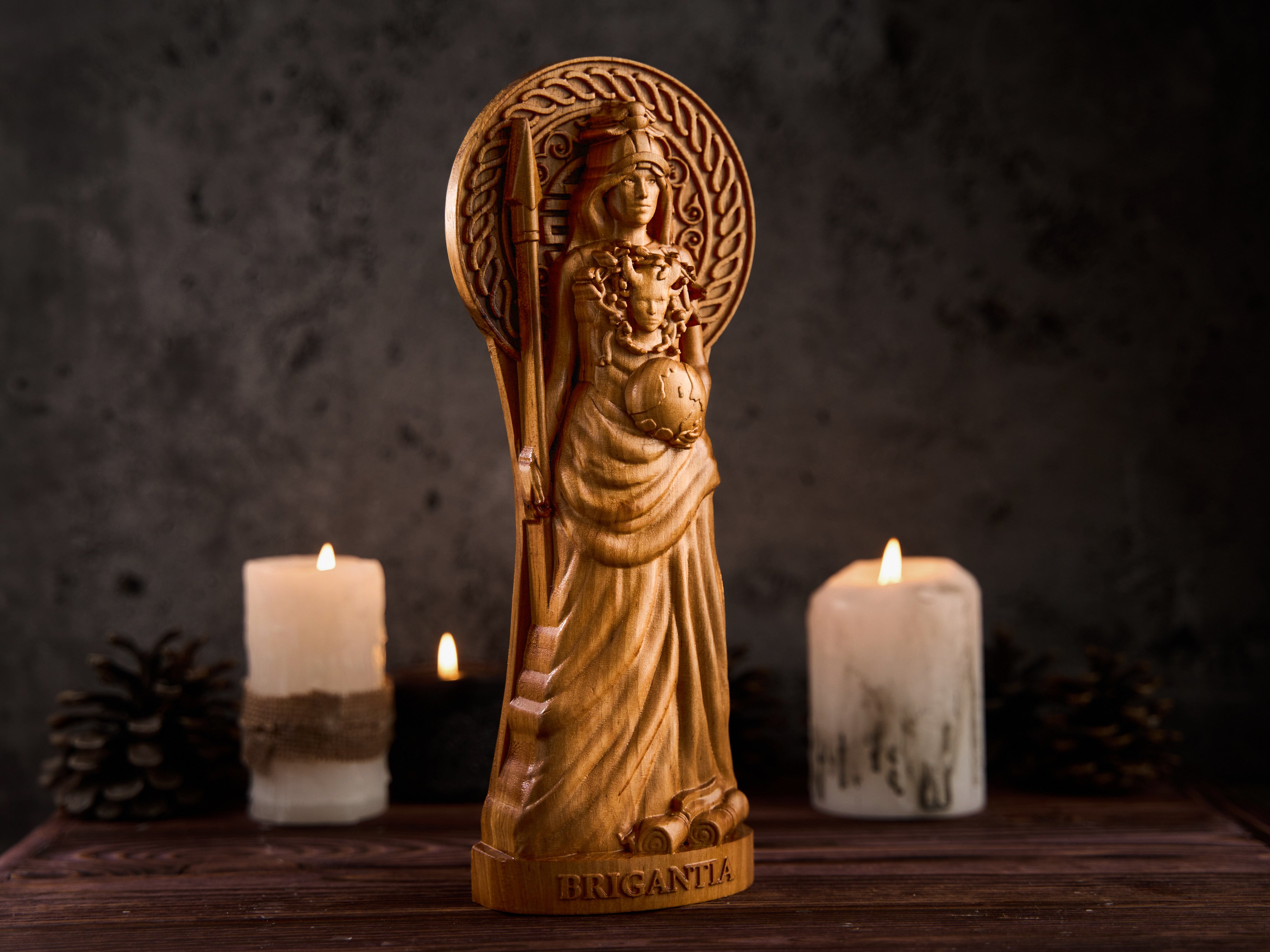 Oak Brigantia Celtic statue