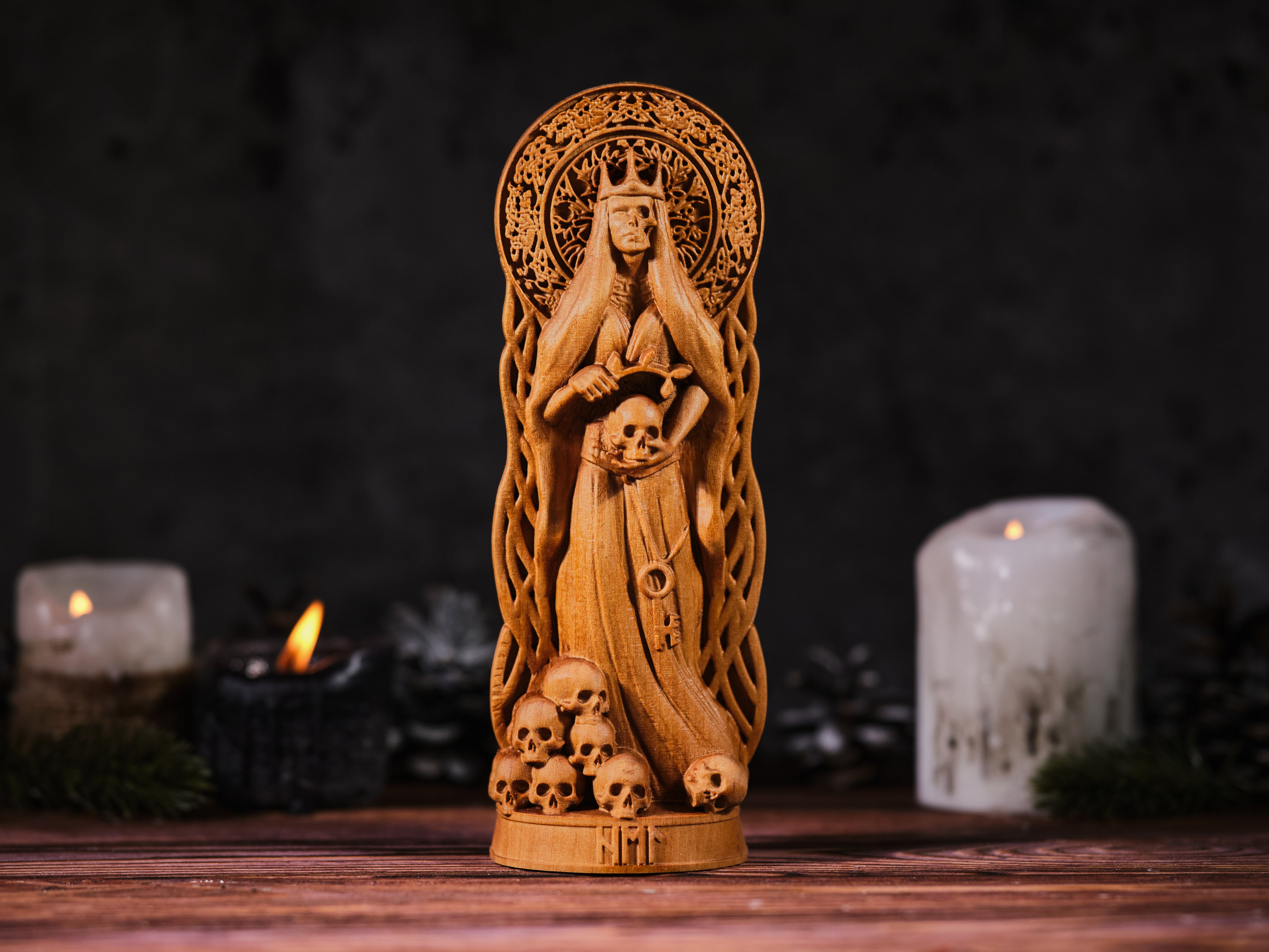 Oak Hel Norse Statue