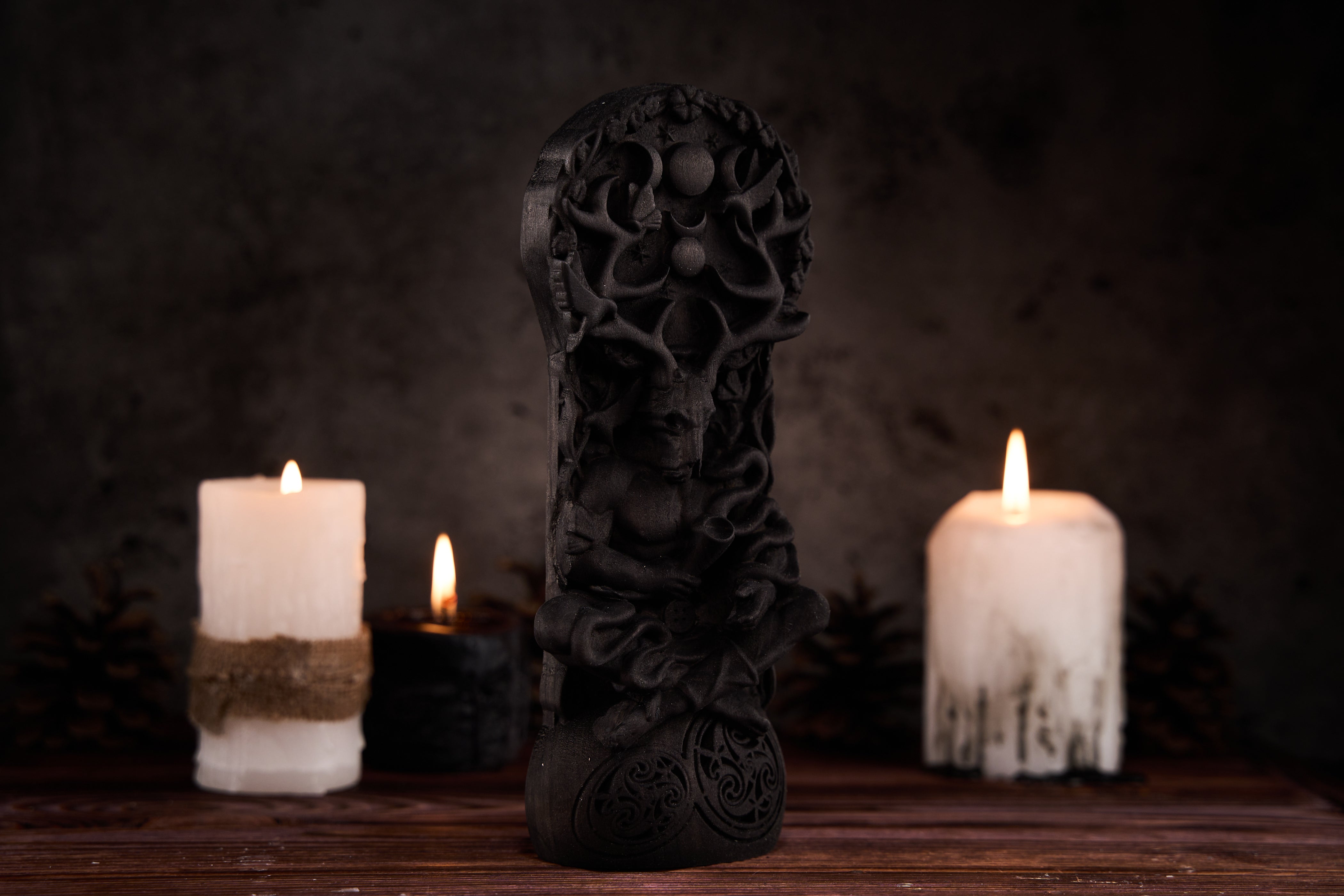 Oak Cernunnos Black Celtic statue