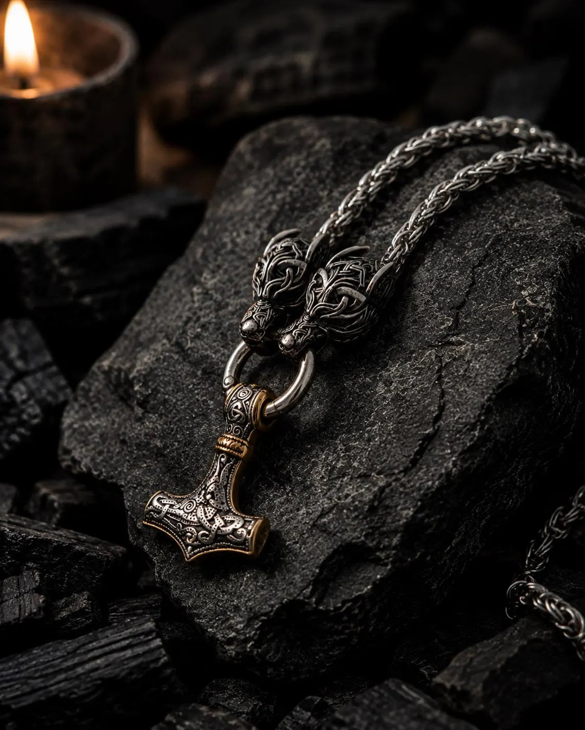 Gold Mjolnir Necklace