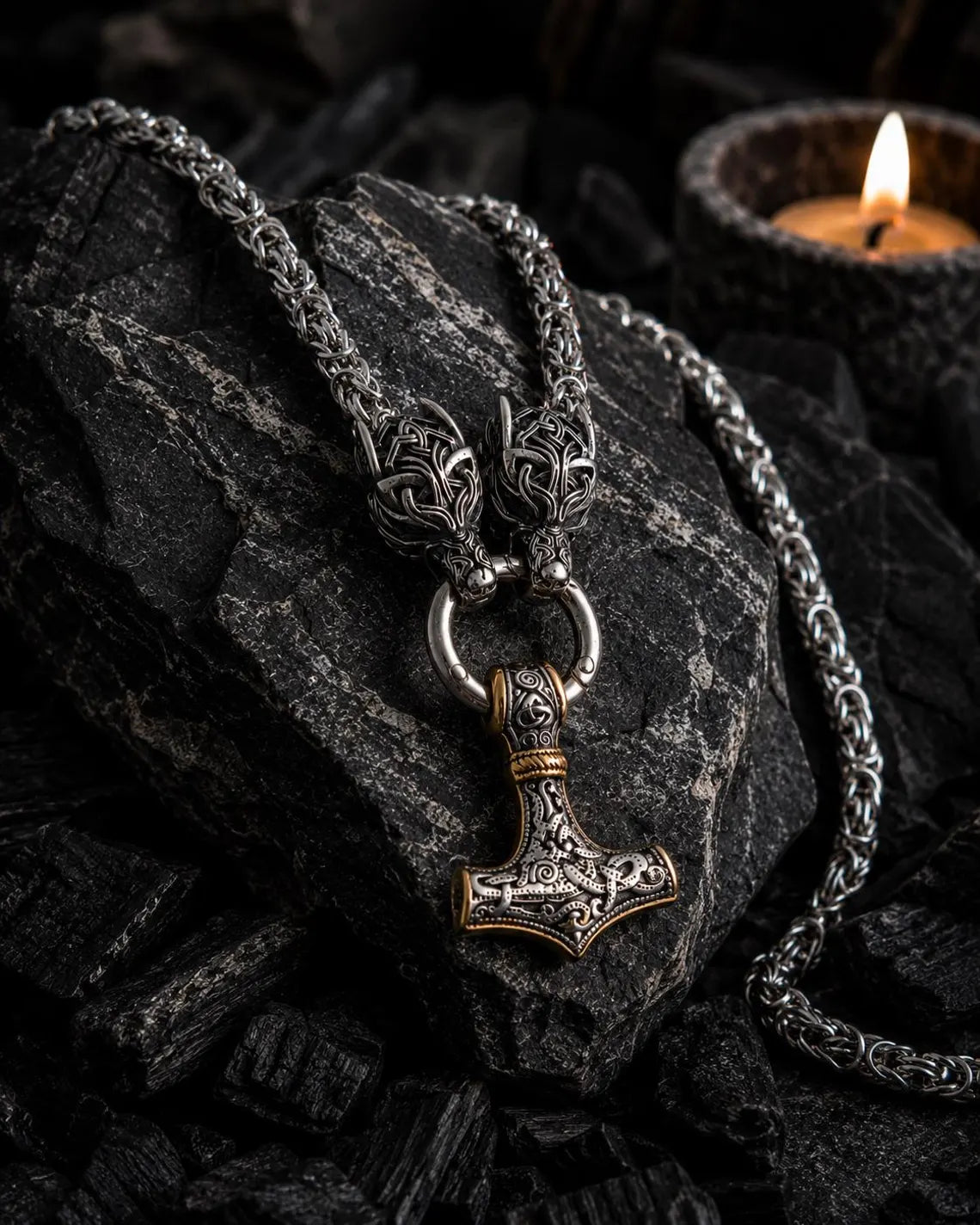 Gold Mjolnir Necklace