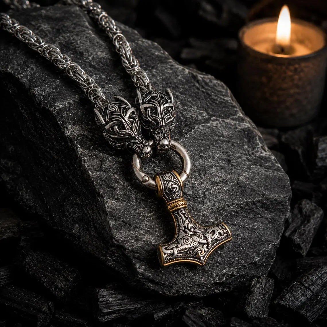 Gold Mjolnir Necklace
