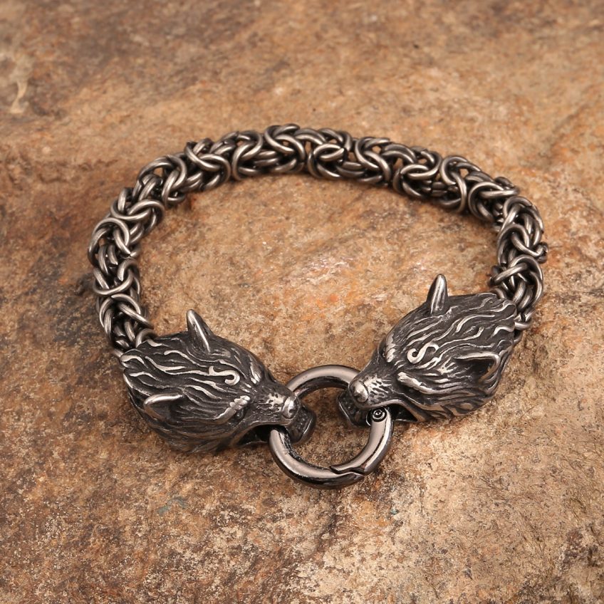 Viking wolf bracelet