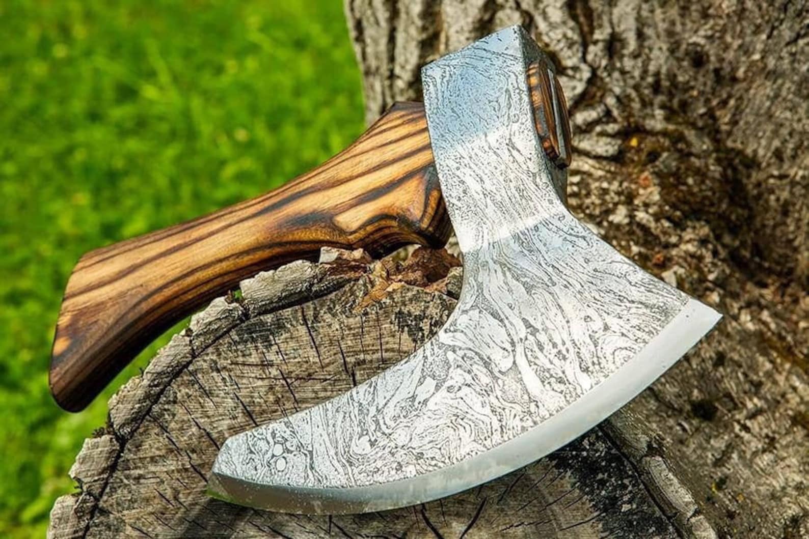 Damascus BBQ axe