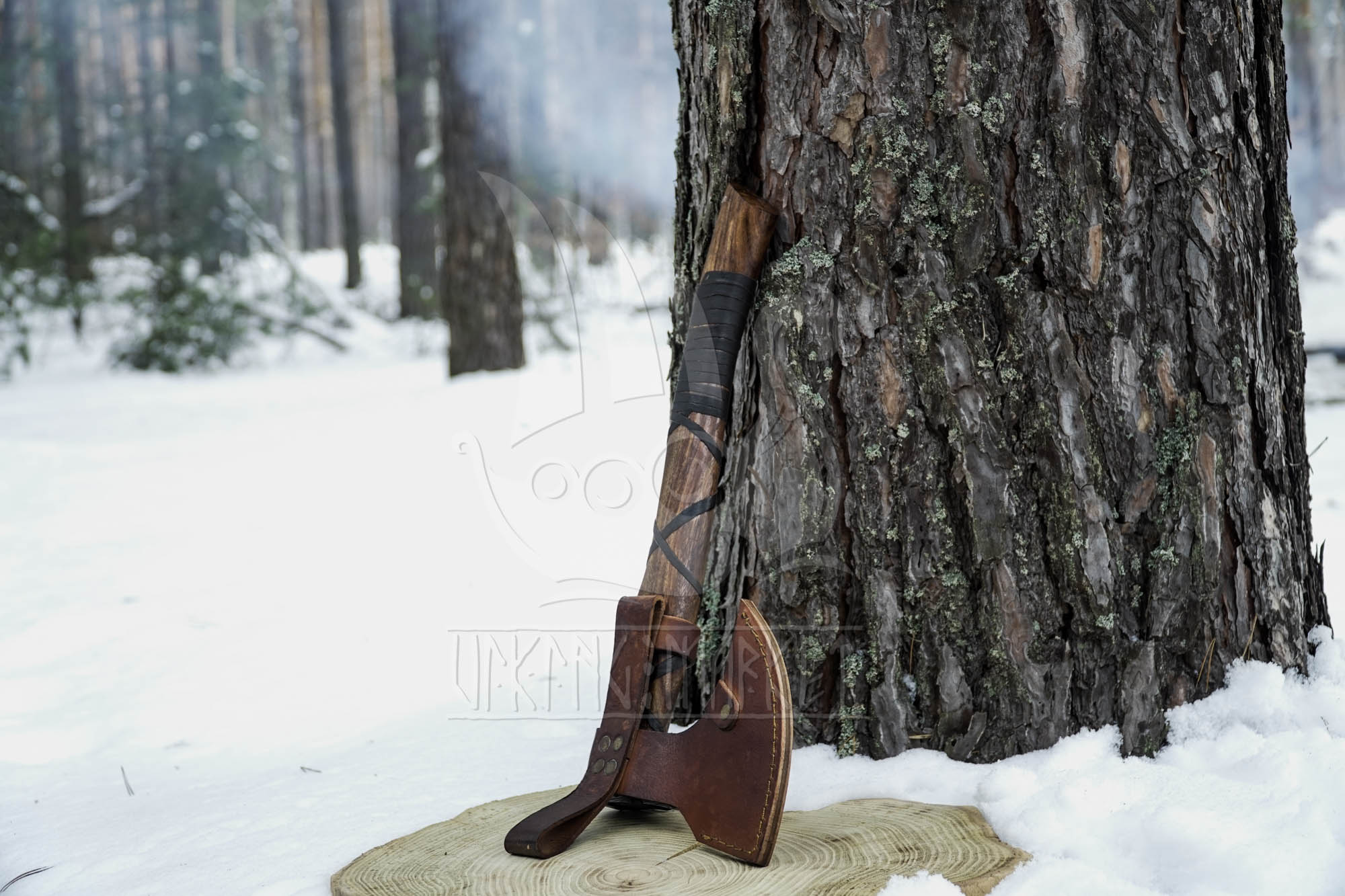 Viking axe with sheath