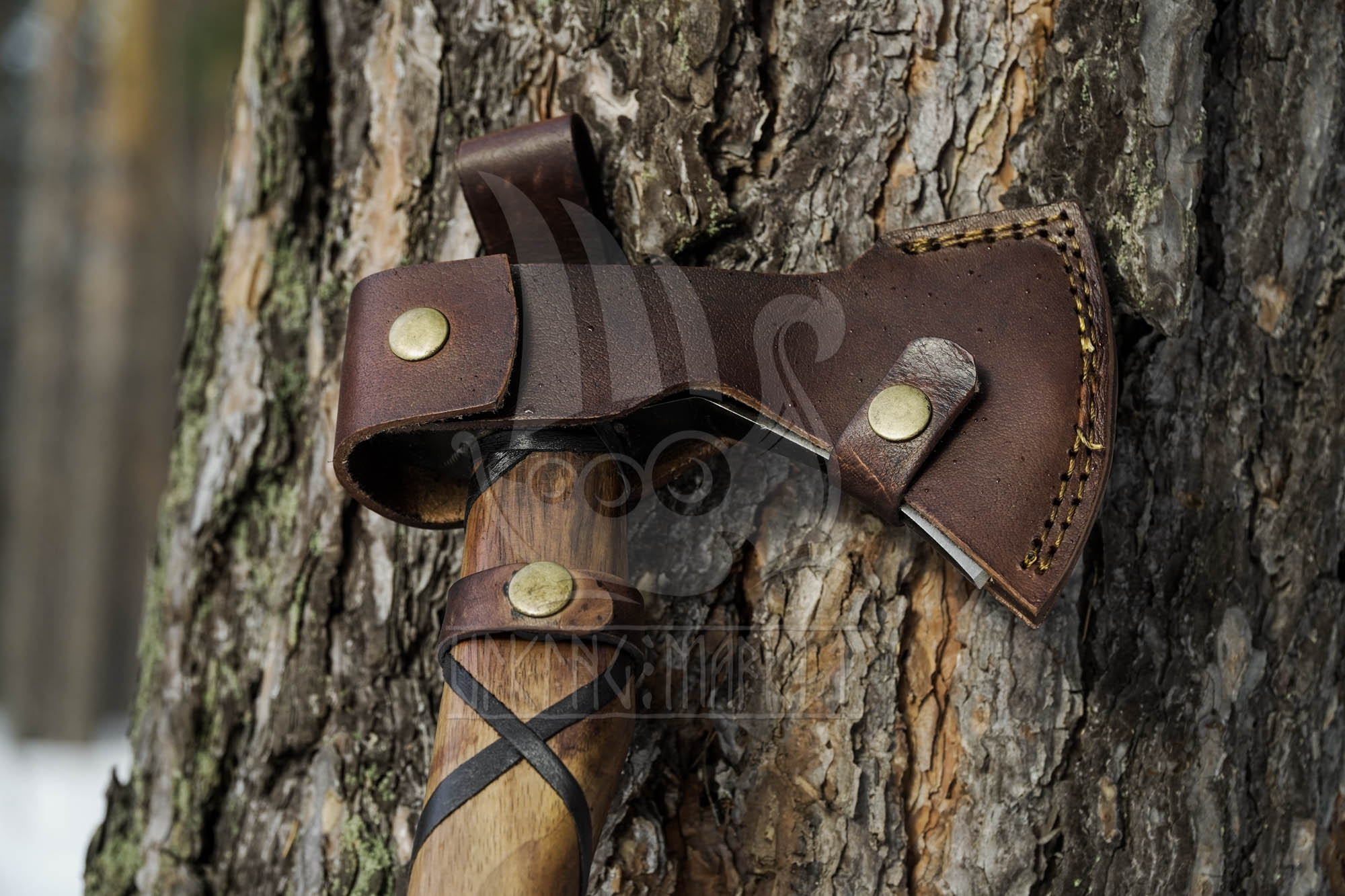 Viking axe with sheath