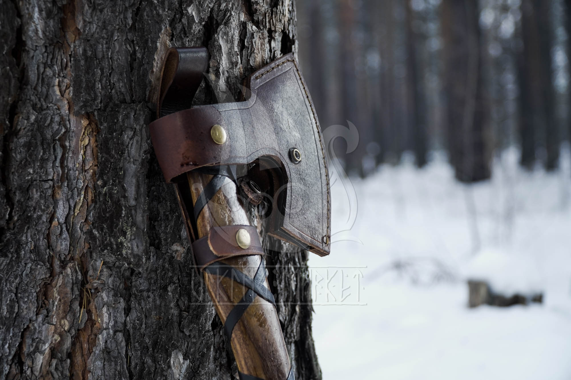 Customized Bearded Damascus axe • Shipping from the USA