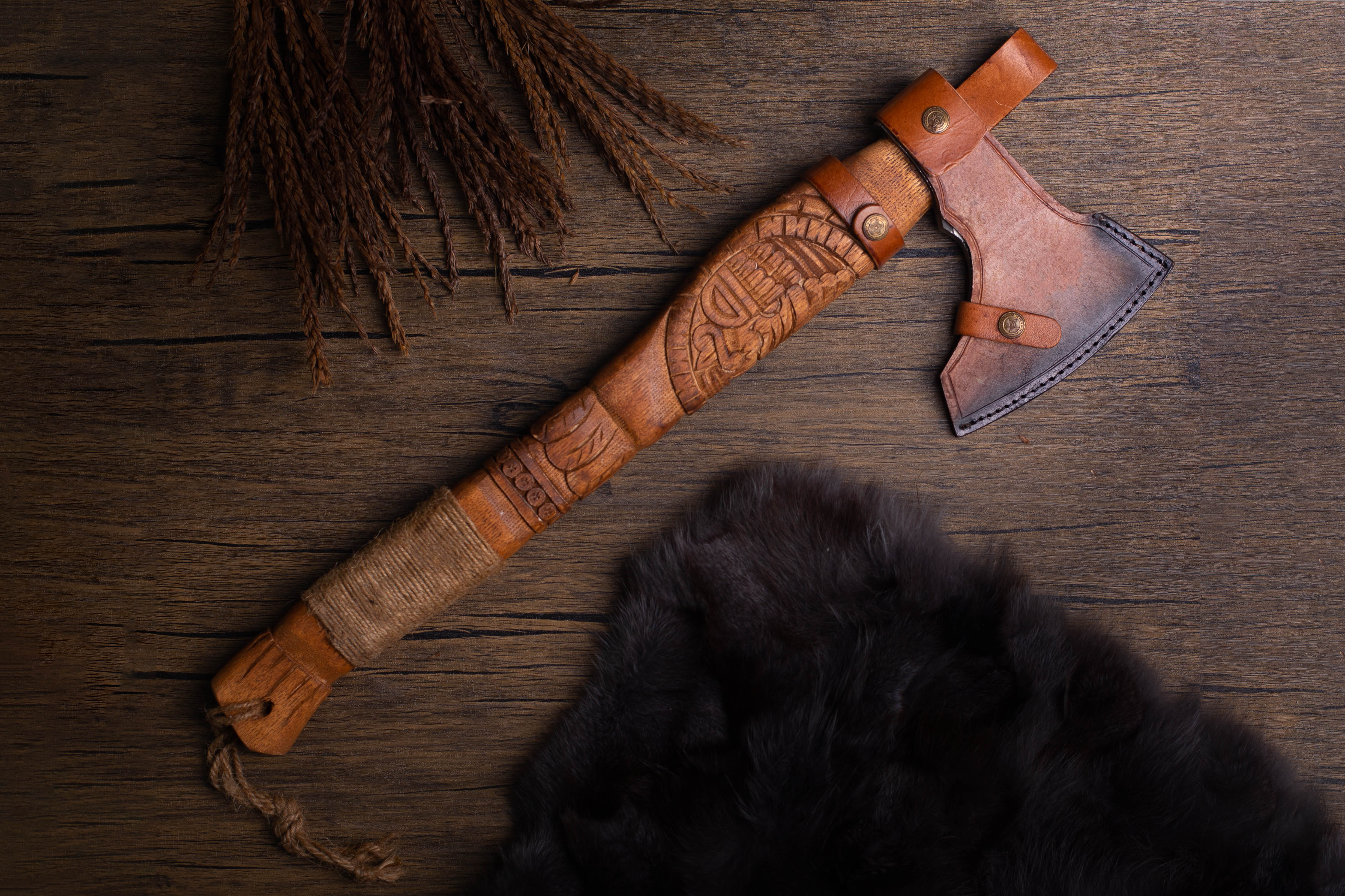 Engraved Viking axe - Raven, 7 days delivery