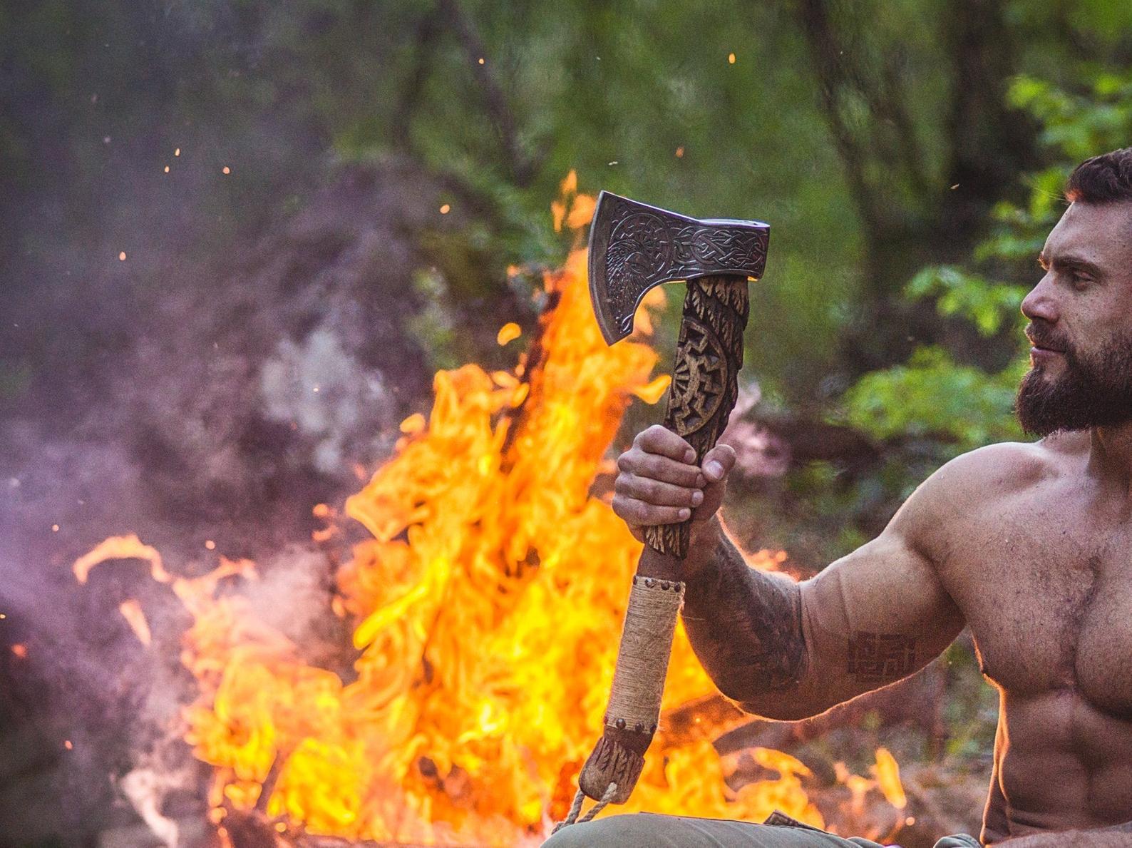 Raven viking axe