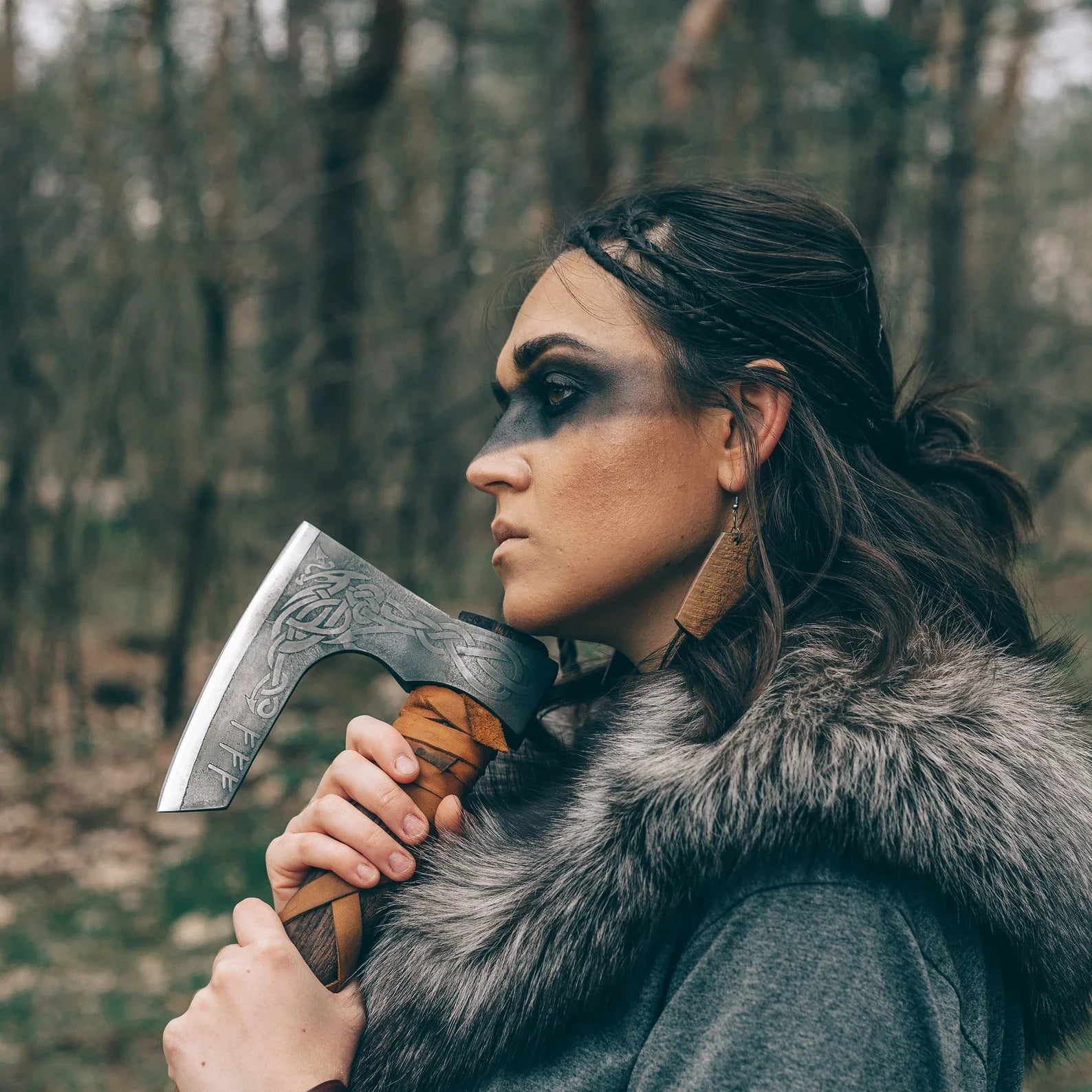 Bearded Engraved axe