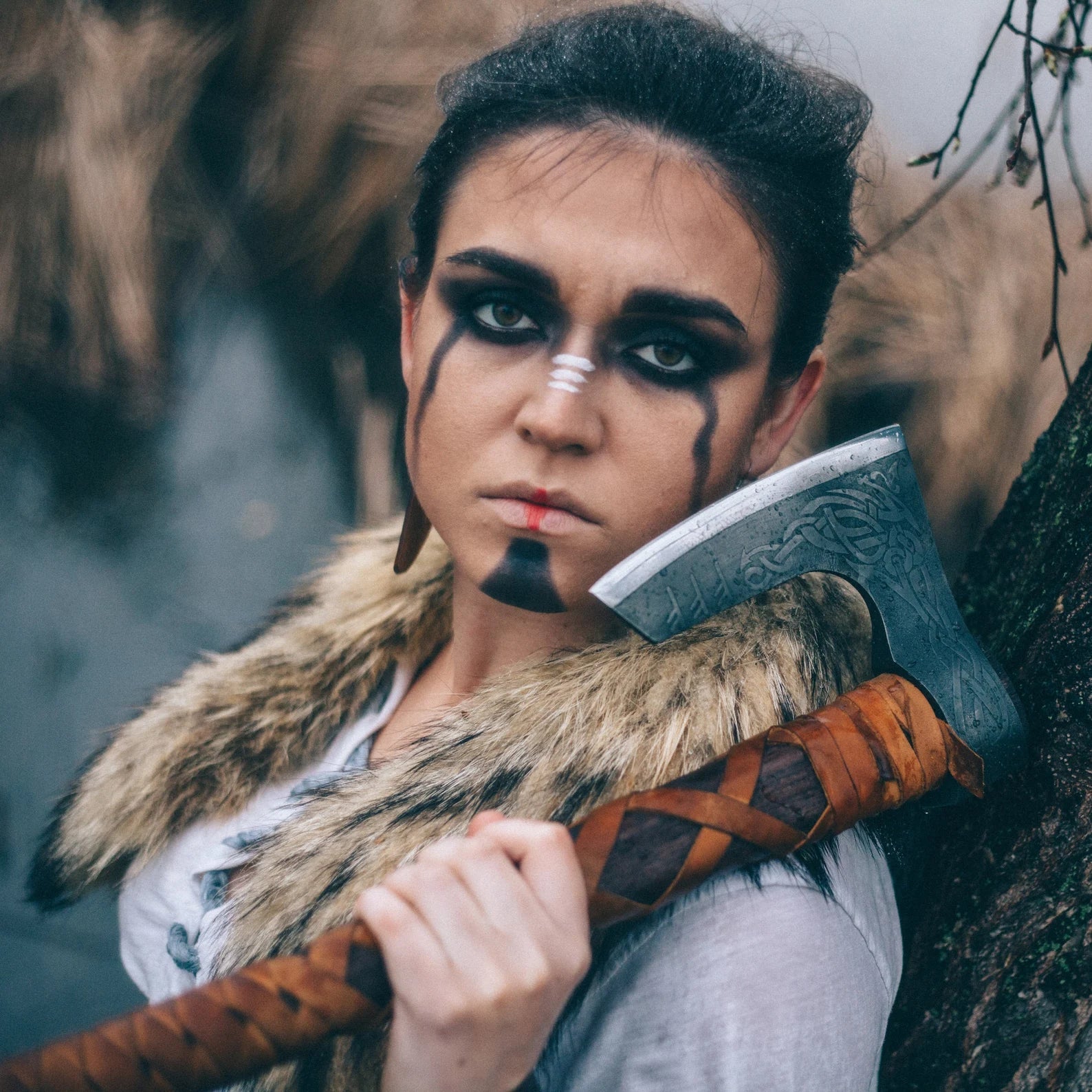 Bearded Engraved axe