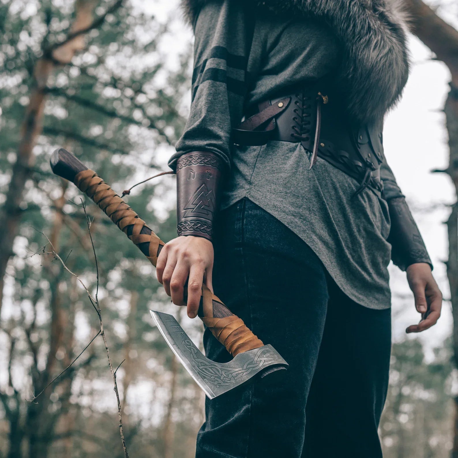 Bearded Engraved axe