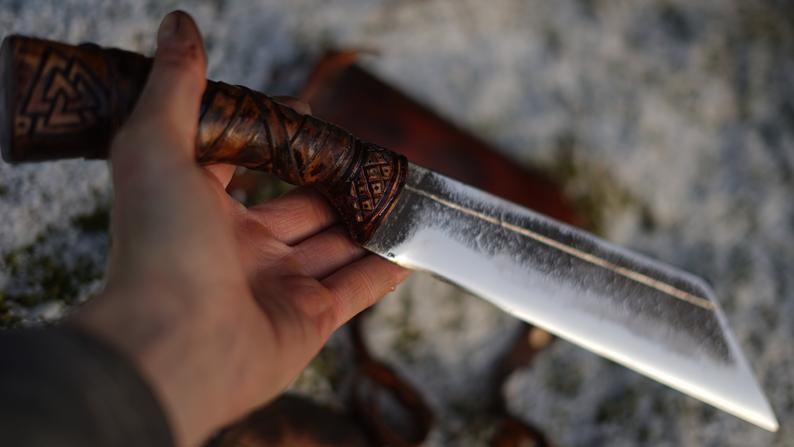 traditional viking seax knife