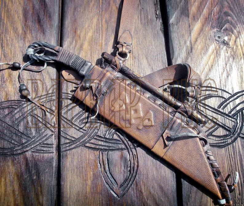hand forged seax knife