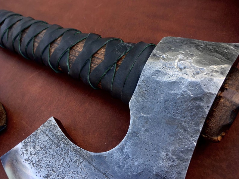 Hand forged viking axe head