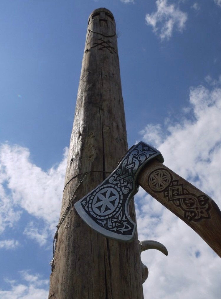 Viking axe - GROM, Battle axe, hand forged axe, war axe, goft axe, tomahawk, throwing axe, christmas in july, iron gift, handmade gift - Valhallaworld