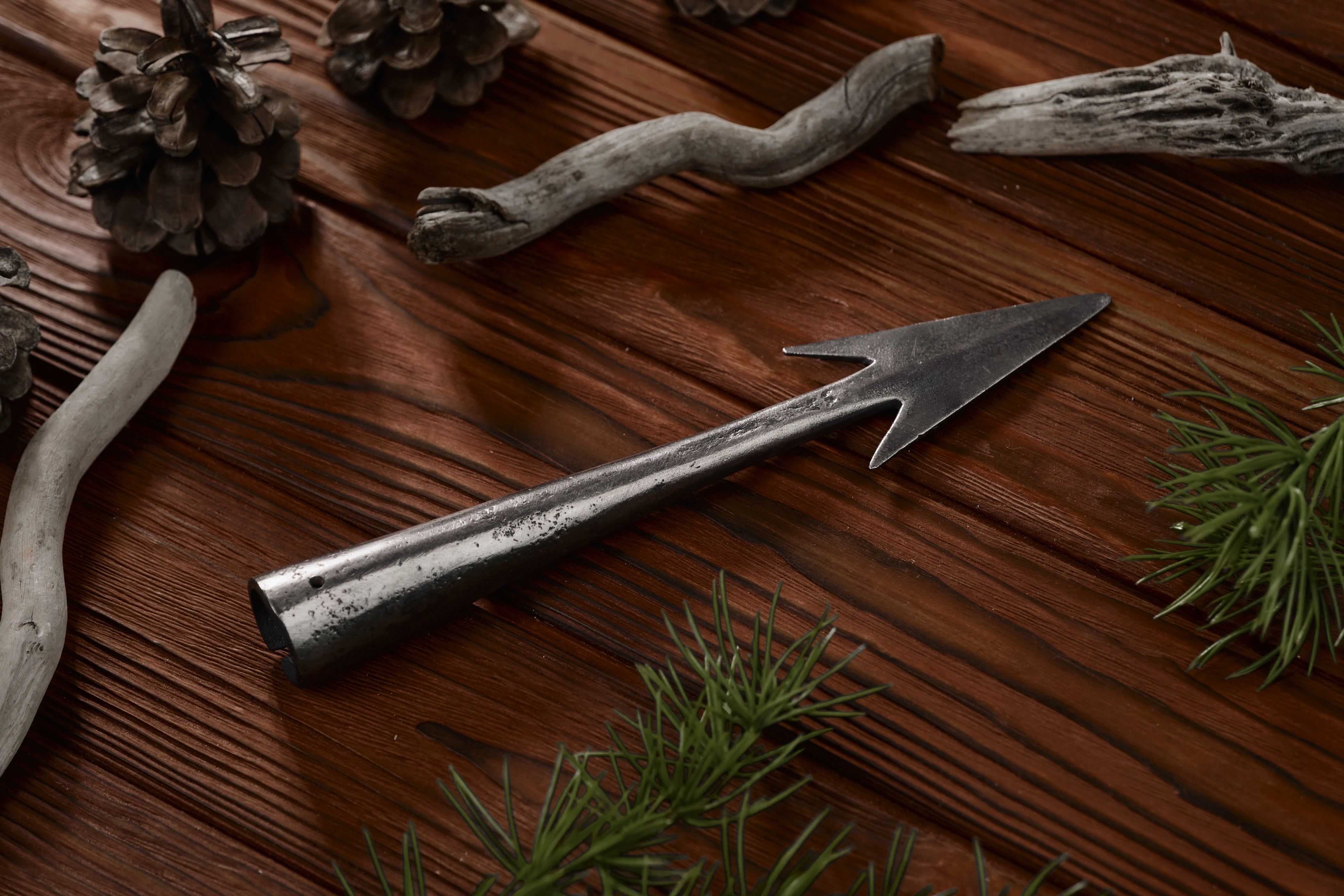 Hand forged spear head