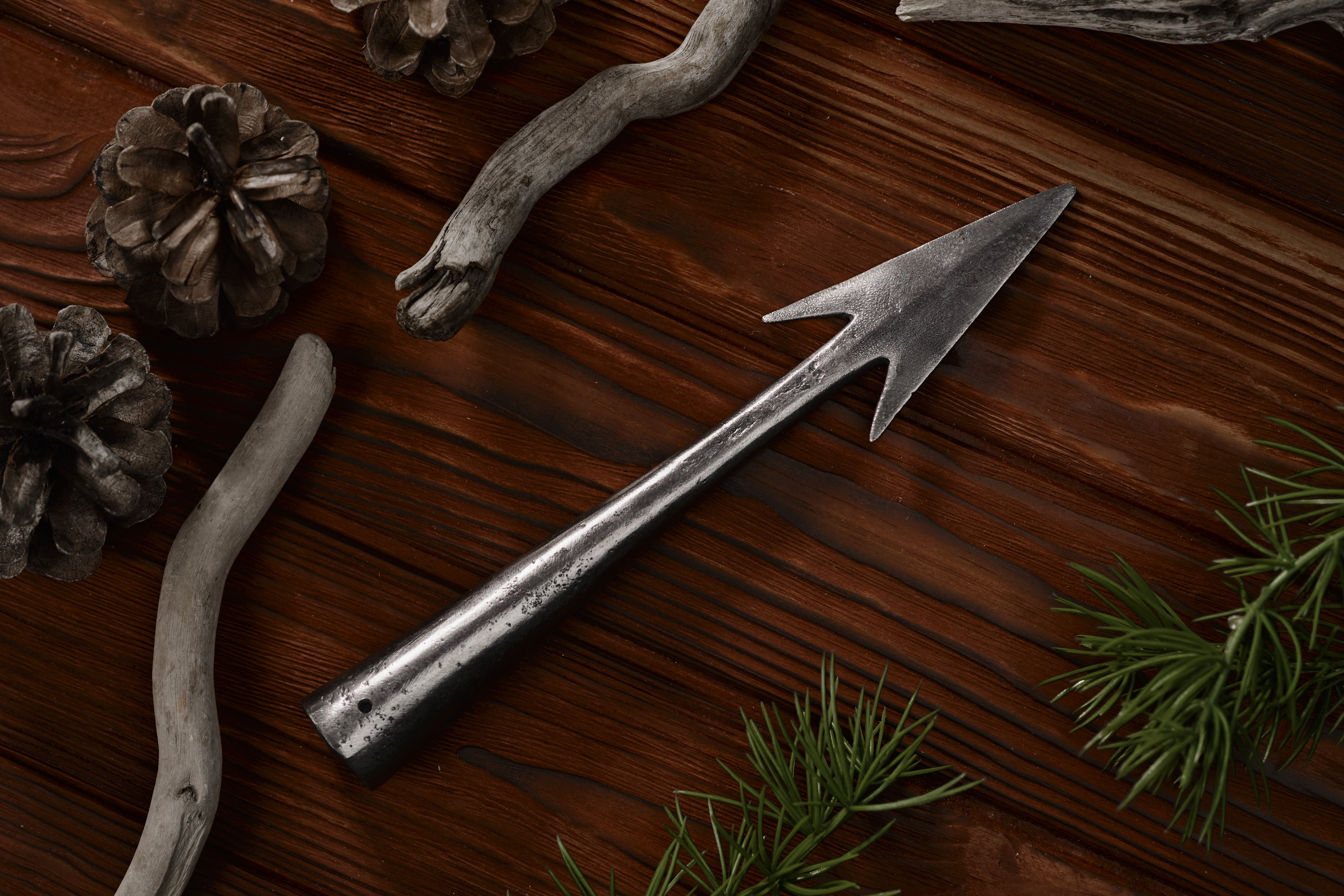 Hand forged spear head