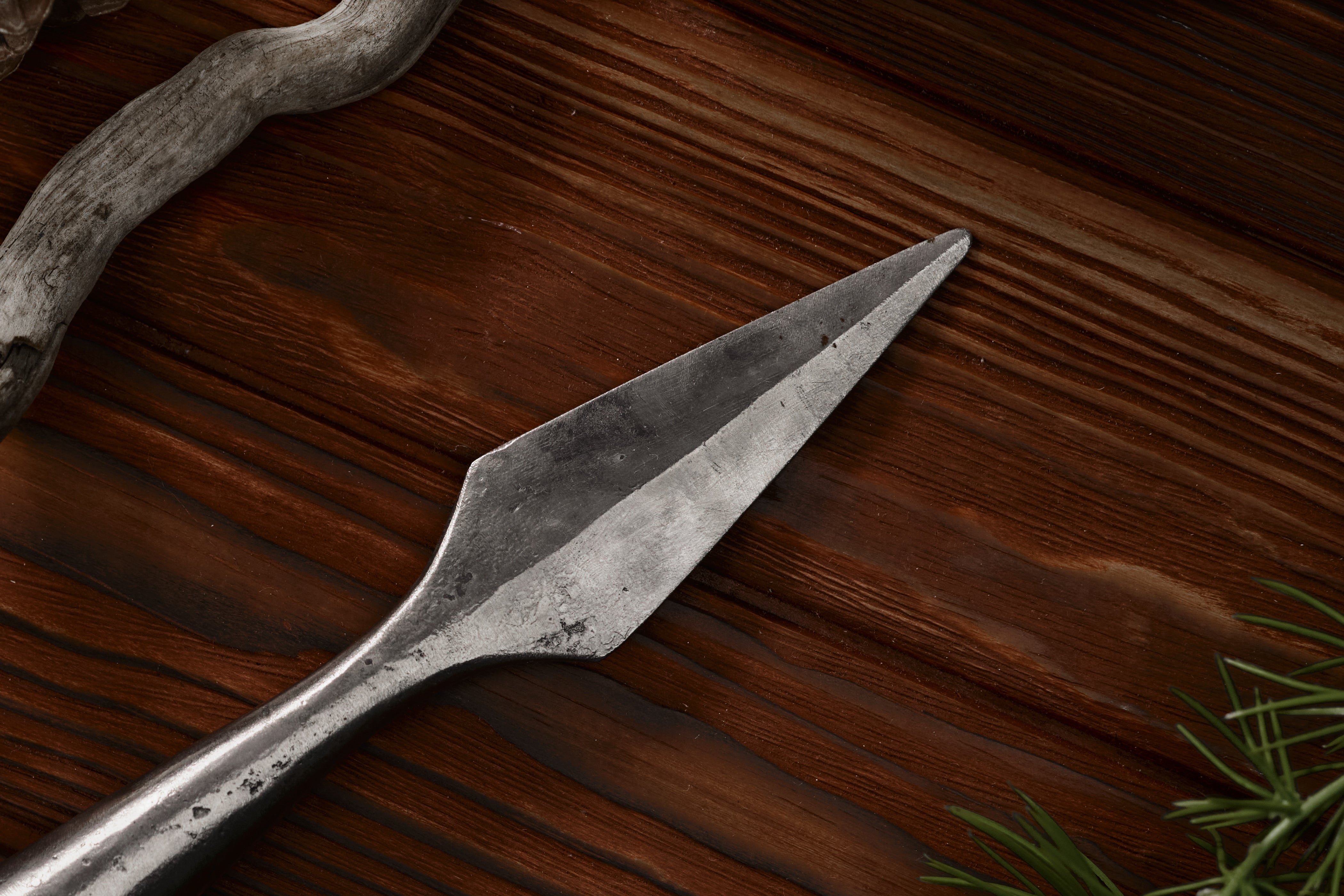 Hand forged spear head