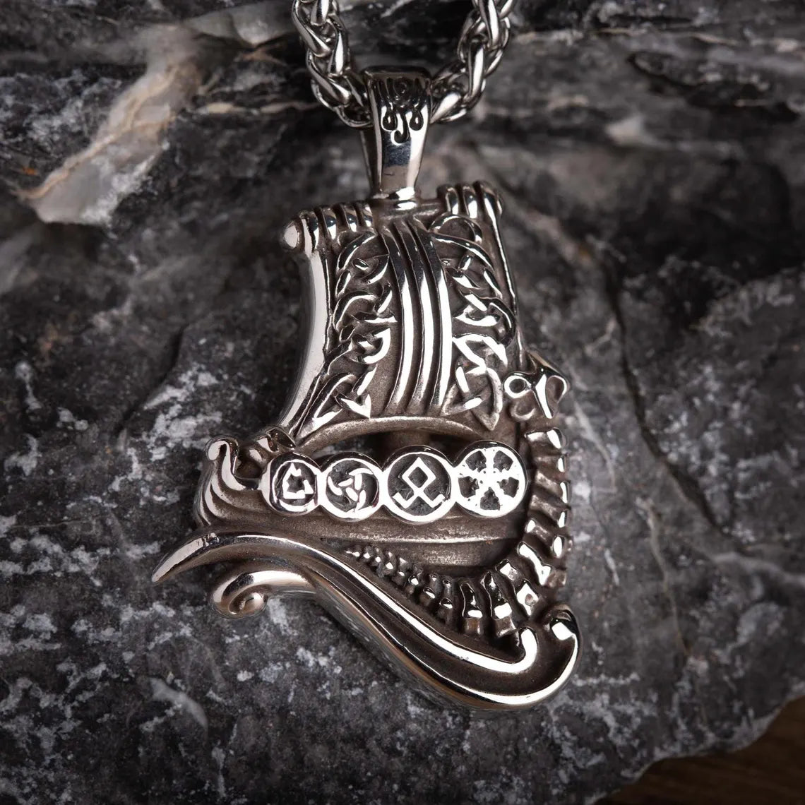 Viking ship necklace