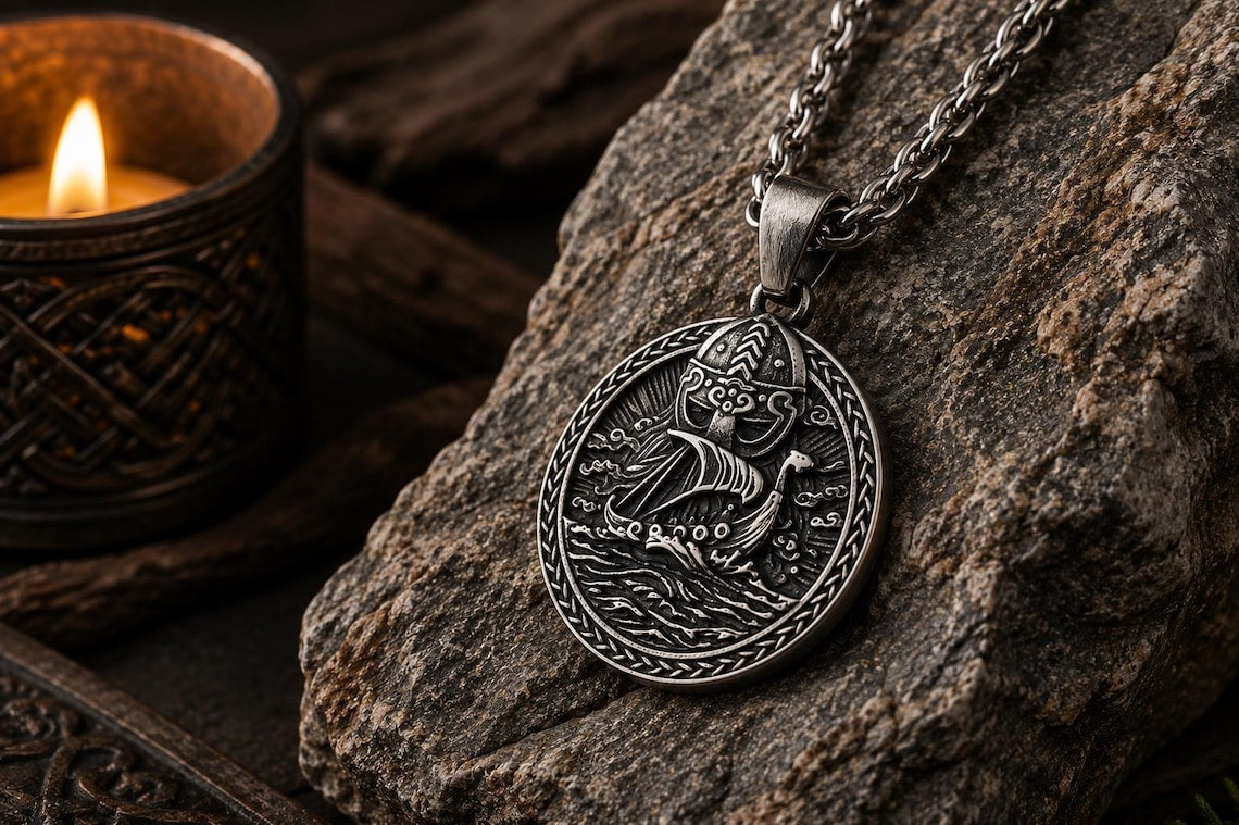 Viking ship pendant