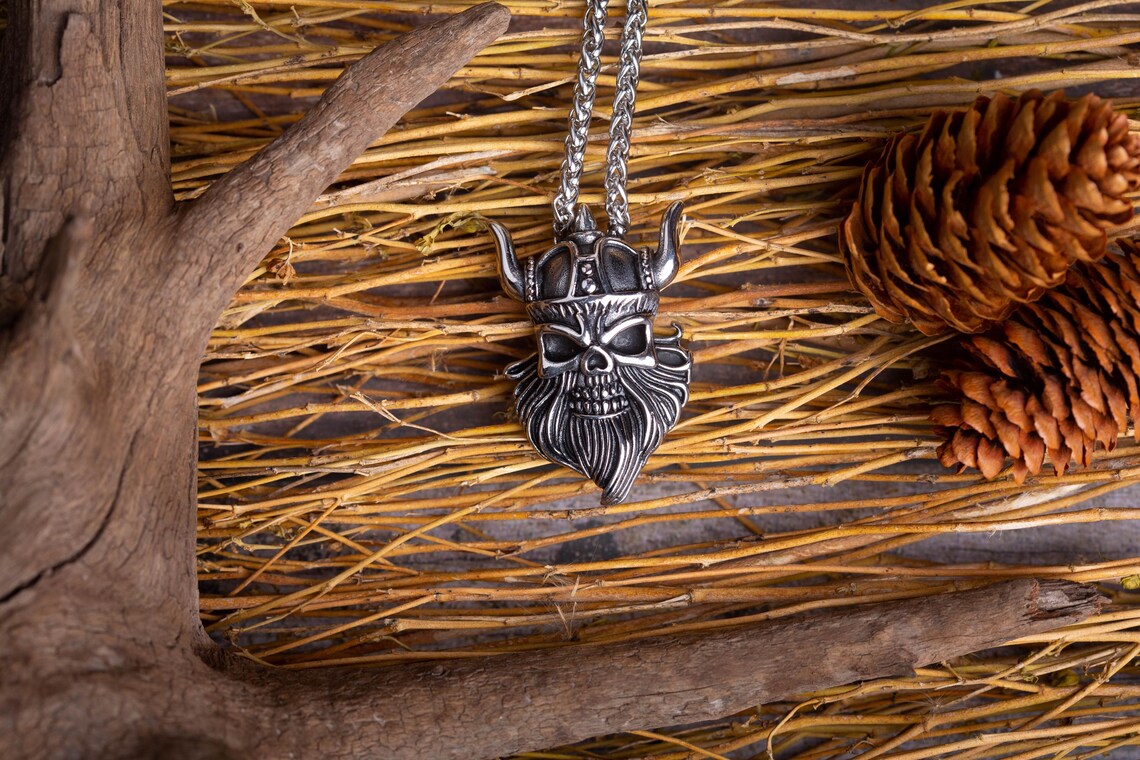 Viking skull necklace