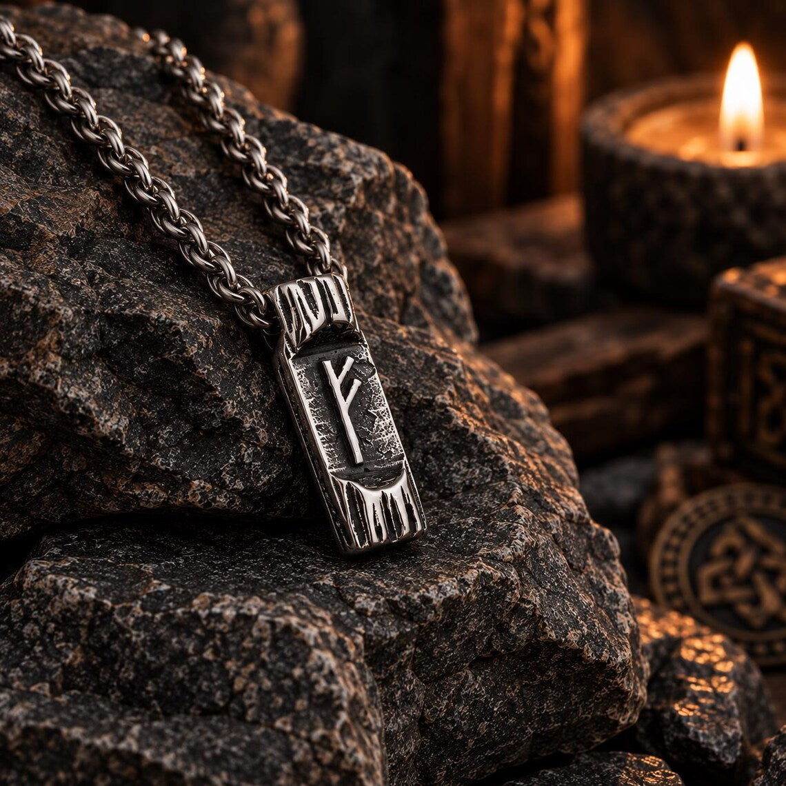 Fehu rune pendant