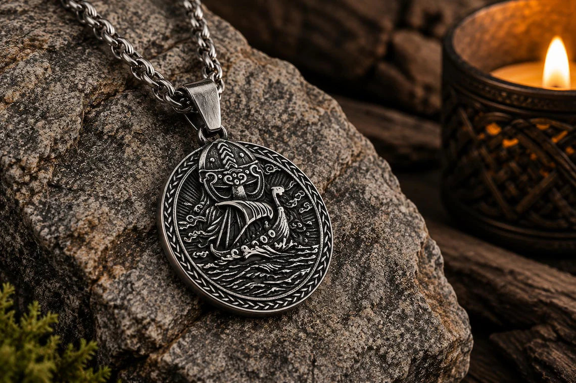 Viking ship pendant