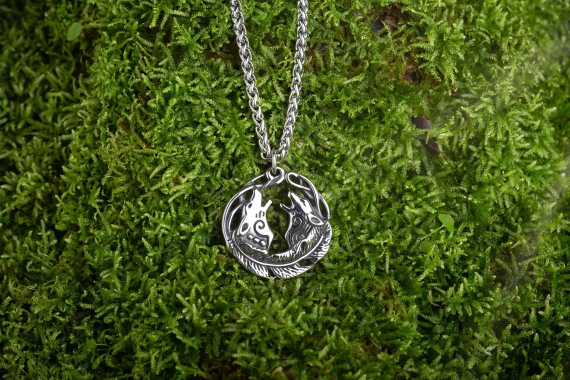 Howling Wolves Pendant