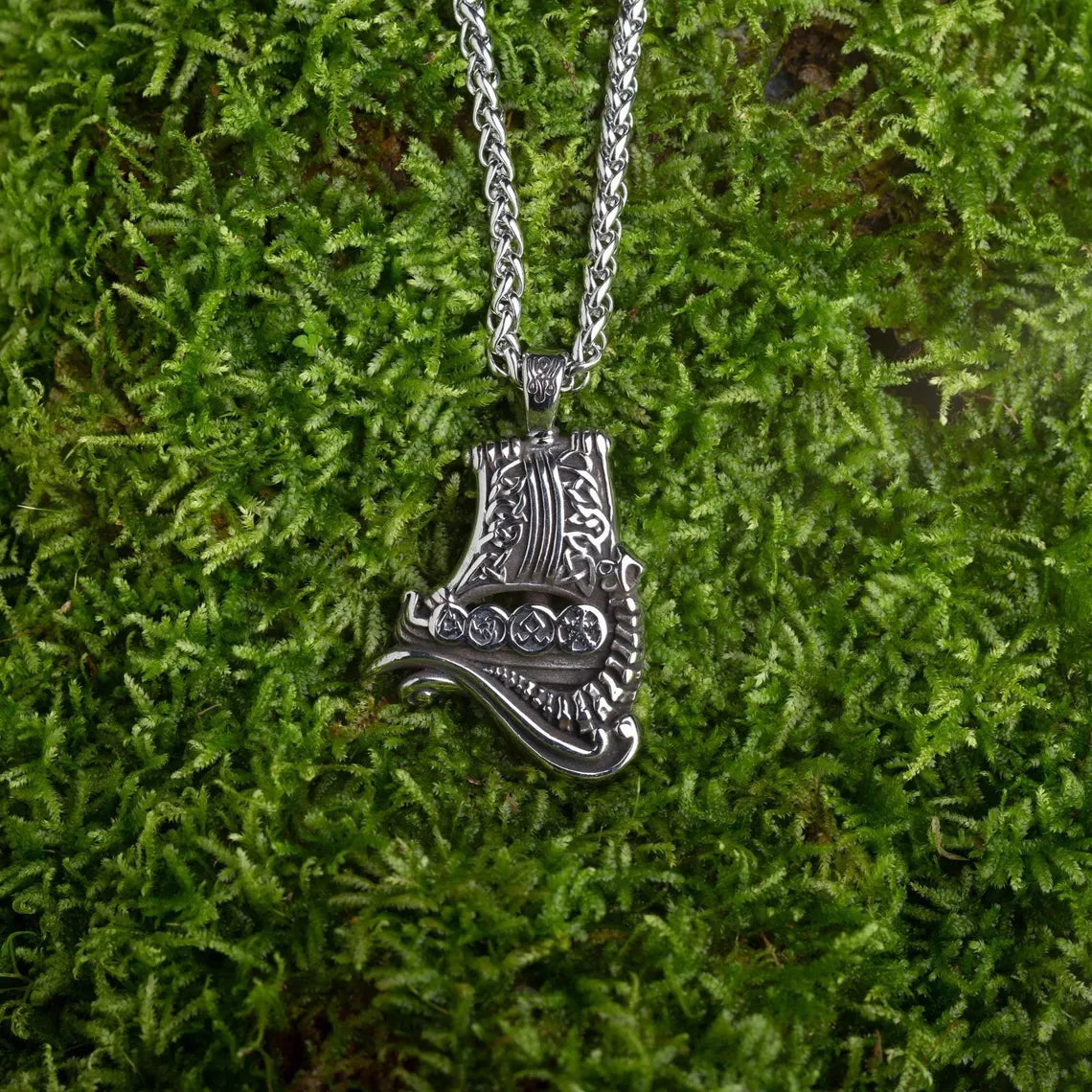 Viking ship necklace
